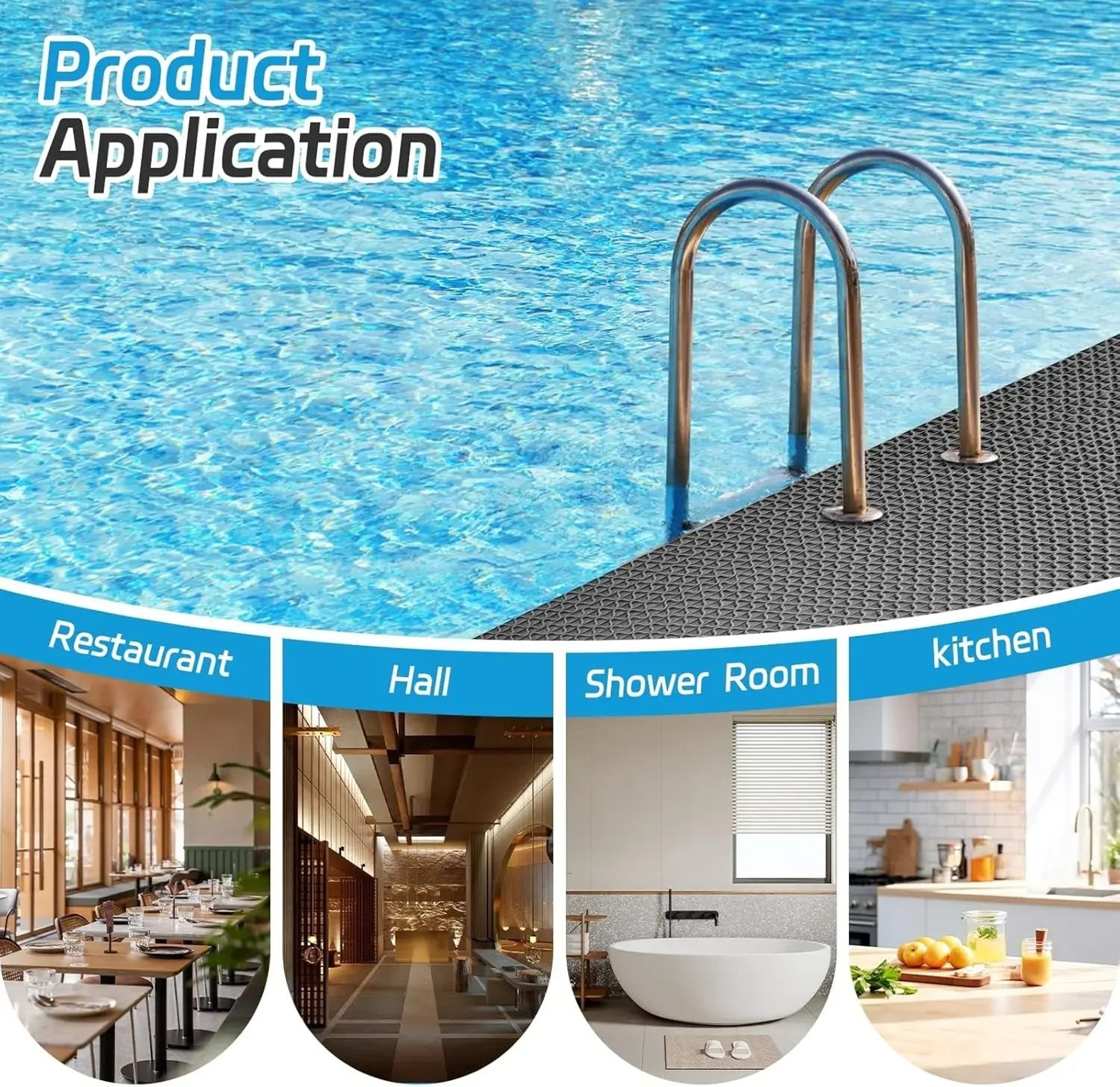 Non Slip PVC Floor Mat For Kitchen Bathroom And Outdoor Areas Waterproof Dirt Resistant Anti Skid M
