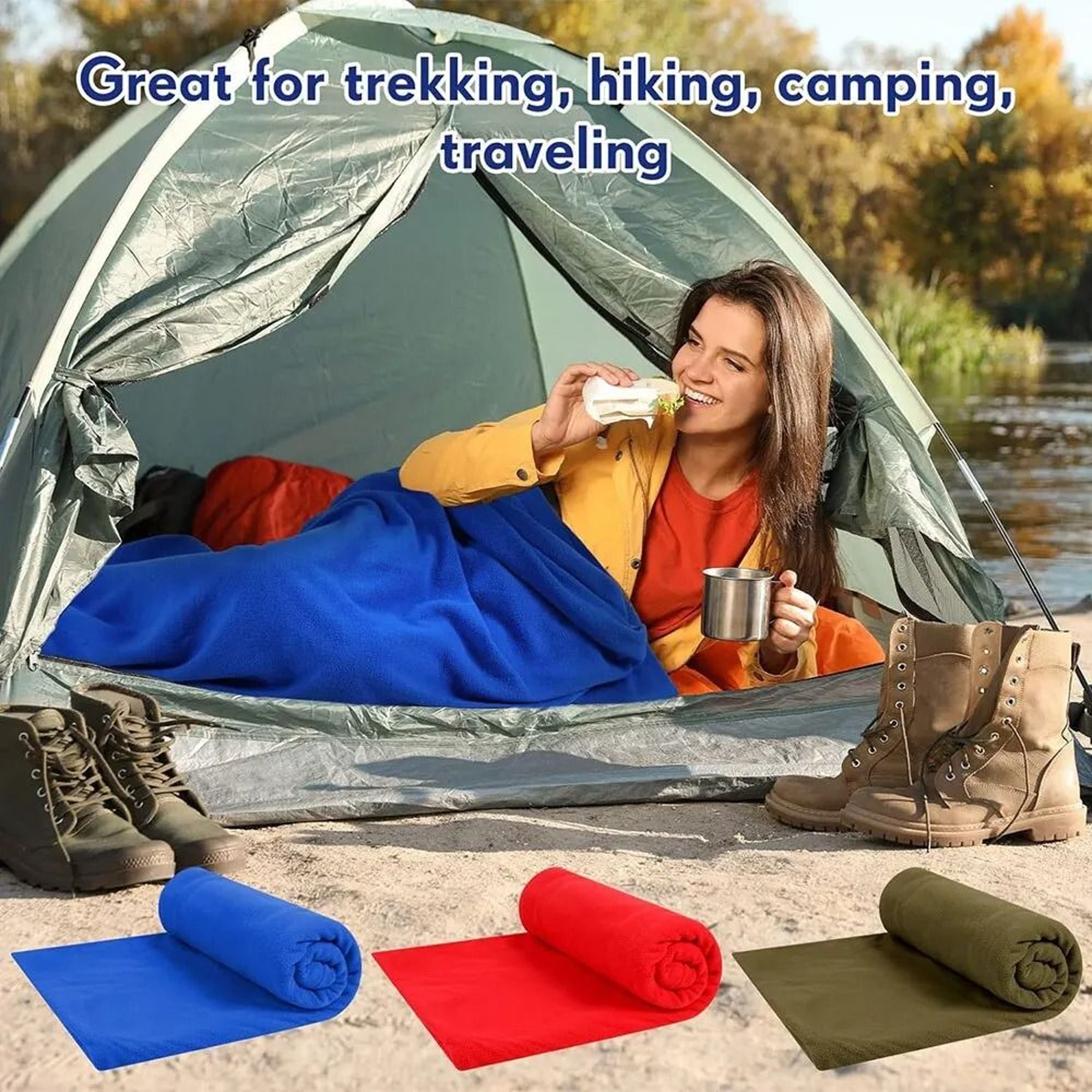 Fleece Sleeping Bag Liner Lightweight Travel Sheet For Camping And Outdoor Adventures 4