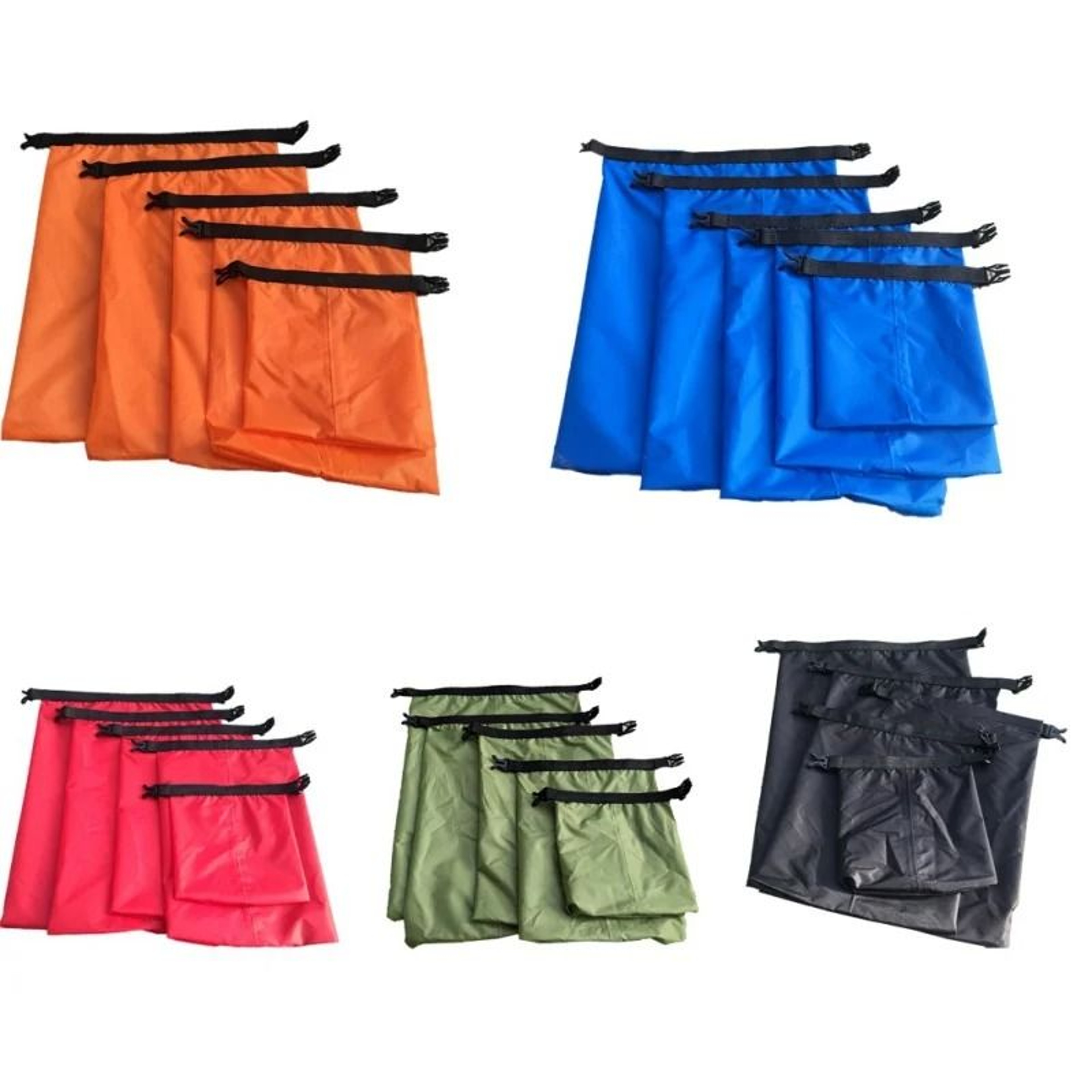 Waterproof Dry Bag Set For Camping Kayaking And Outdoor Adventures  5Piece Lightweight Storage Sack 3