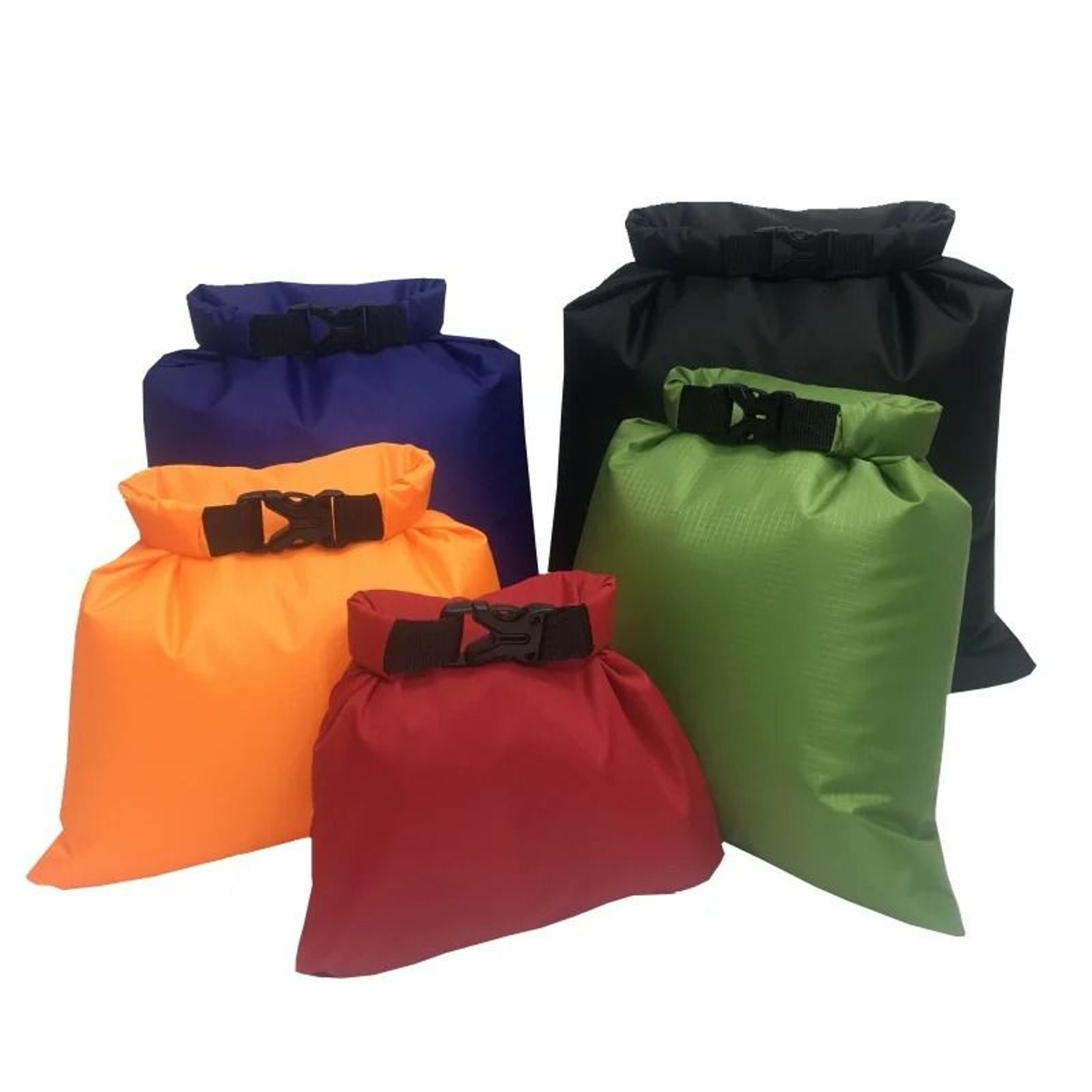 Waterproof Dry Bag Set For Camping Kayaking And Outdoor Adventures  5Piece Lightweight Storage Sack 5