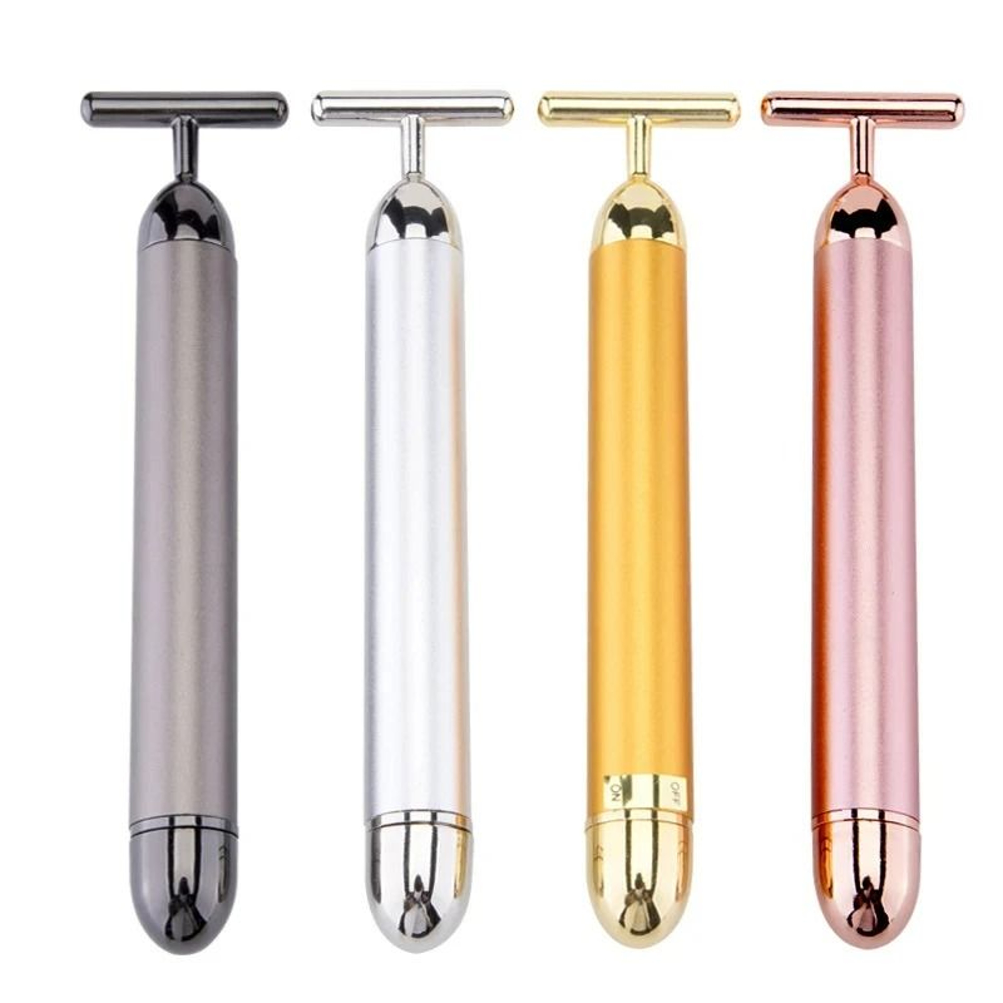 24K Gold Beauty Roller Vibrating Face Massager For Skin Tightening And Lifting 0