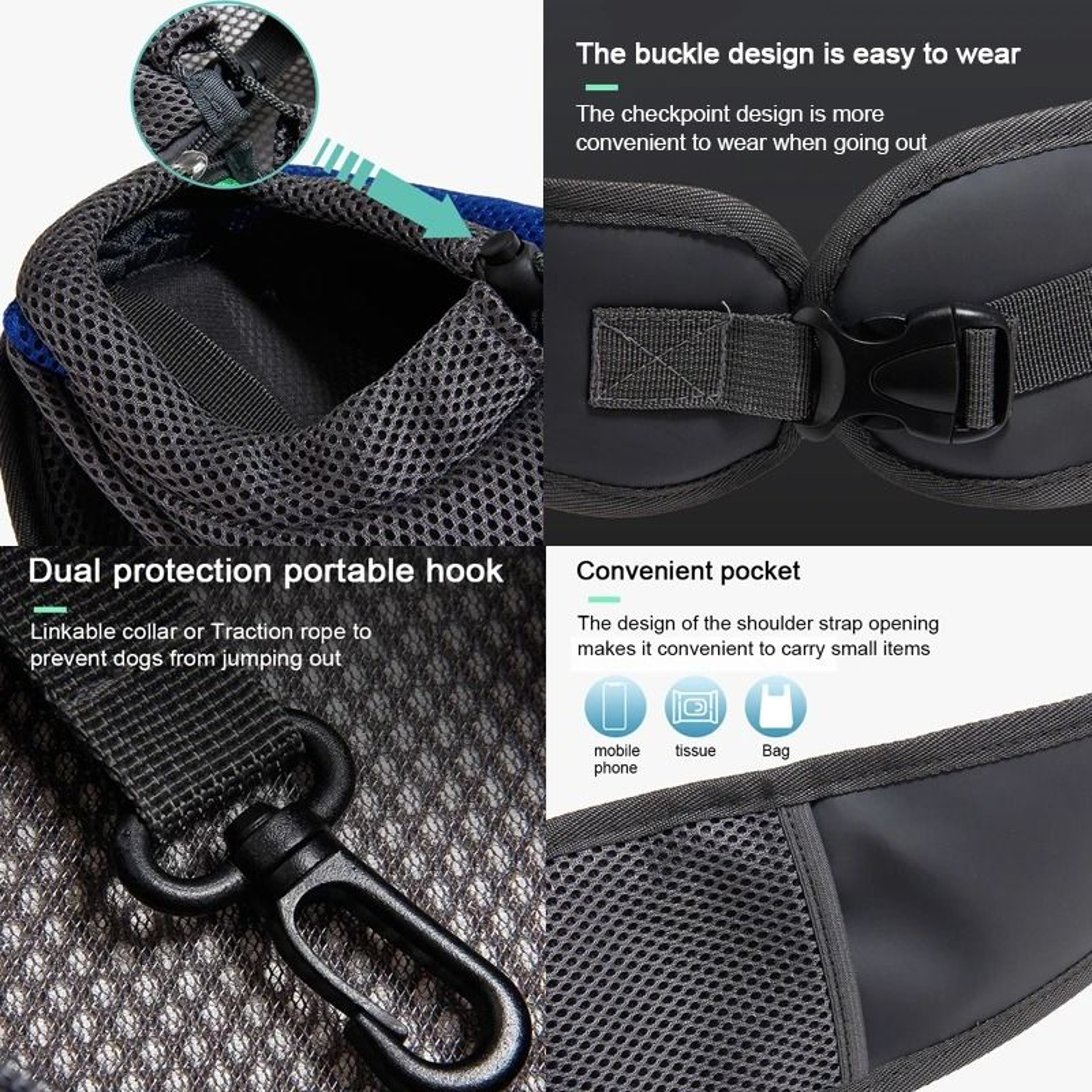 Pet Carrier Sling Bag For Cats And Small Dogs  Breathable Mesh Crossbody Travel Tote 2