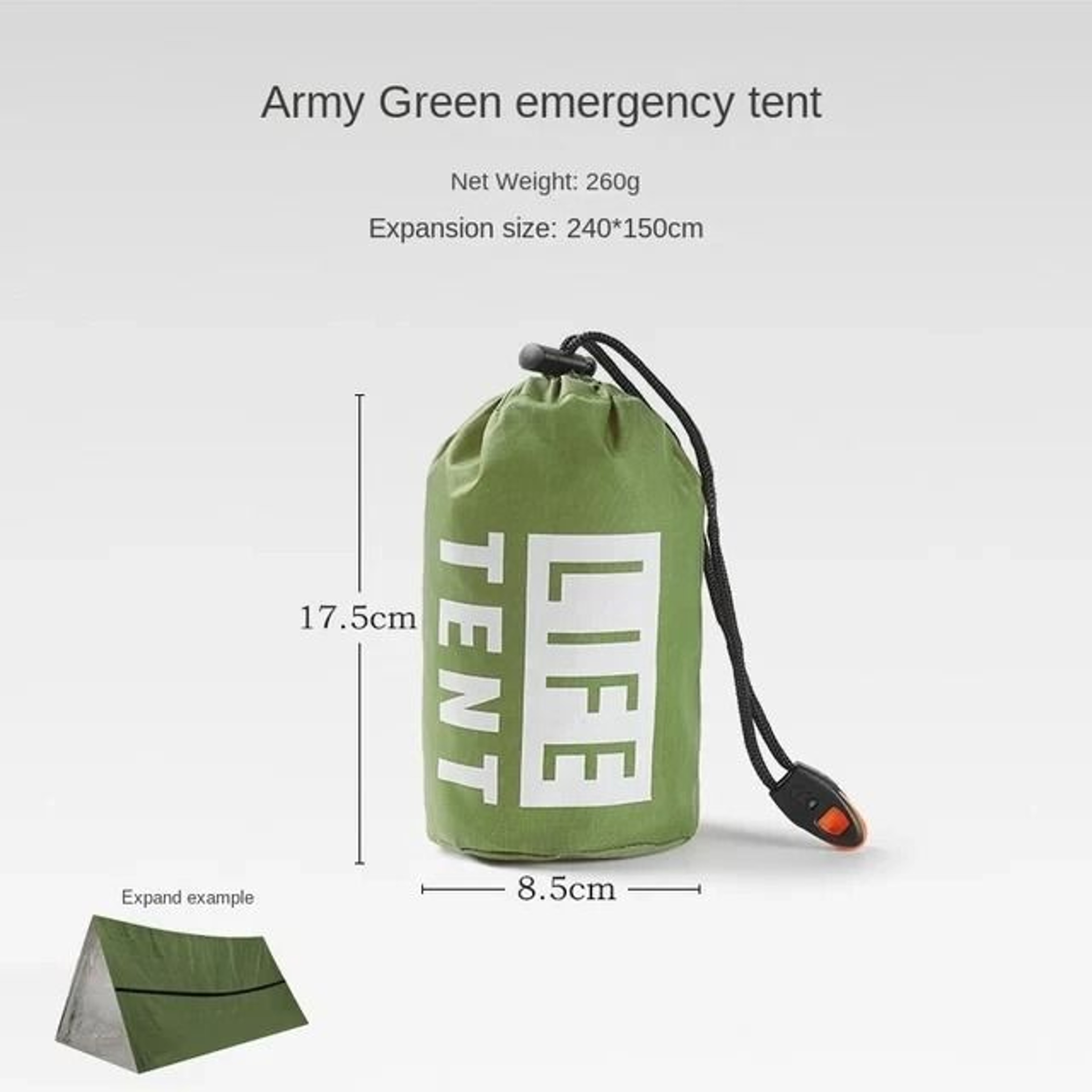 2Person Emergency Survival Tent  Waterproof Mylar Tube Shelter With Thermal Blanket For Outdoor Cam 11
