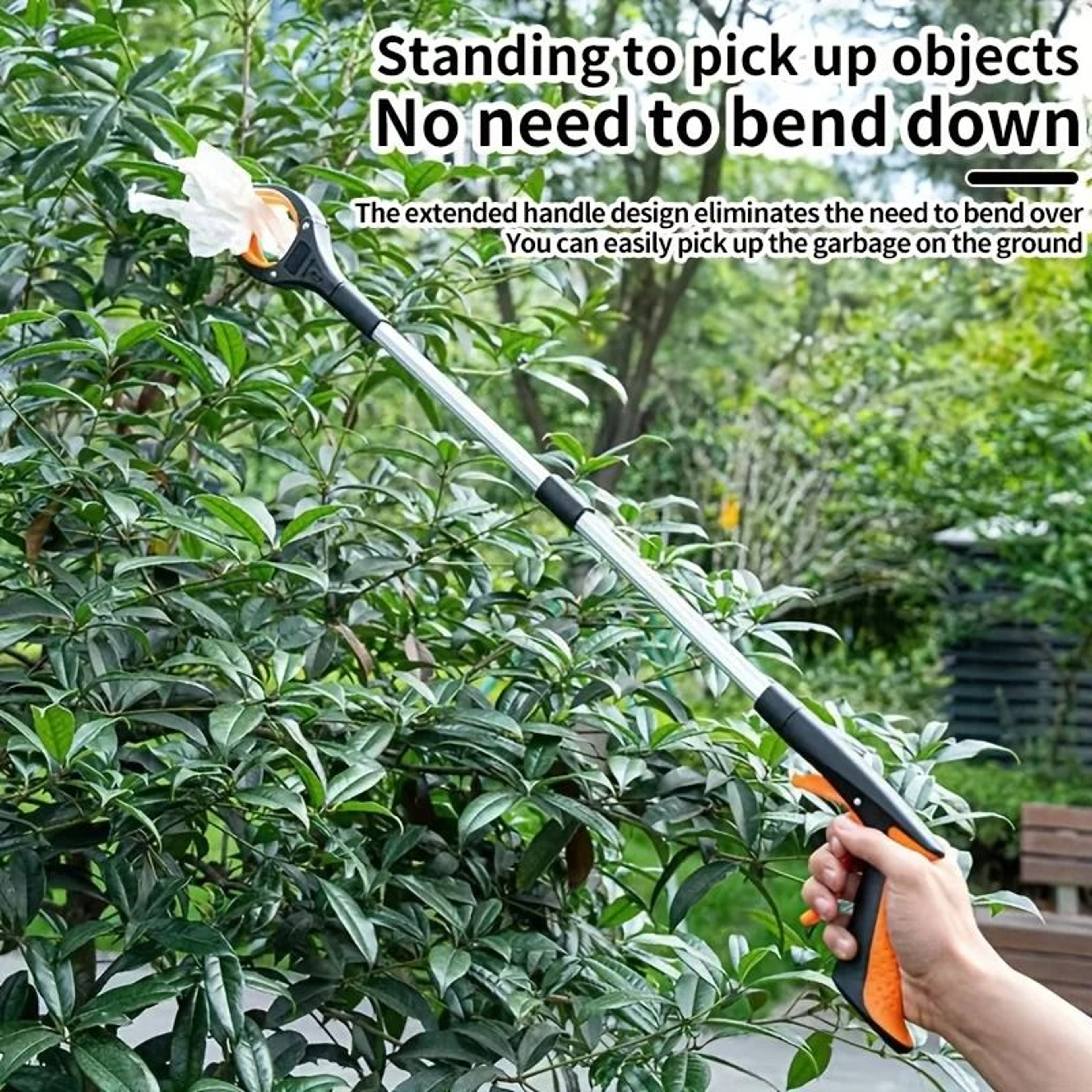 Foldable Grabber Reacher Tool  Aluminum Alloy Garbage Picker Stick With Extended Reach For Cleaning 4