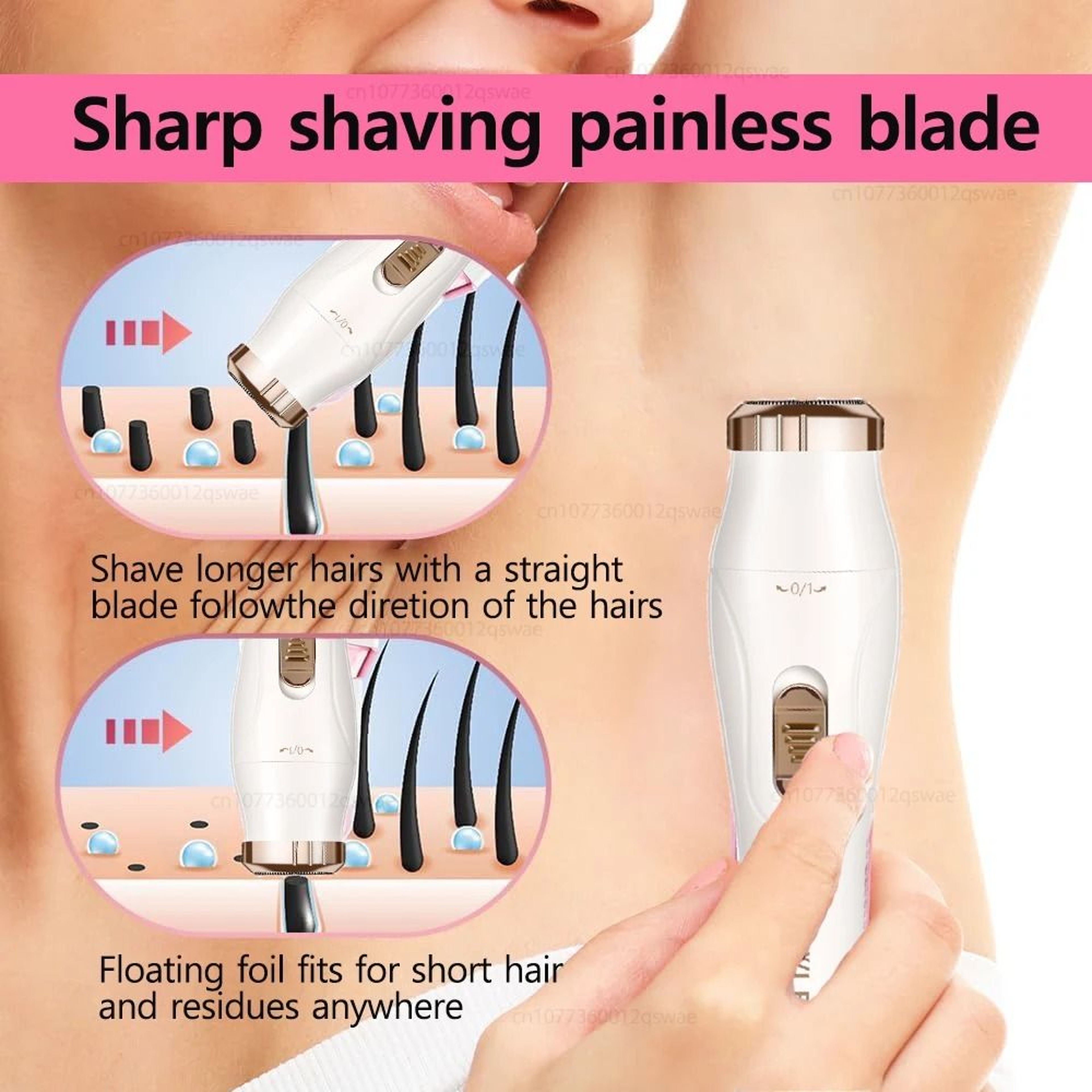 Portable Electric Shaver For Women Painless Rechargeable Body And Facial Hair Remover 1