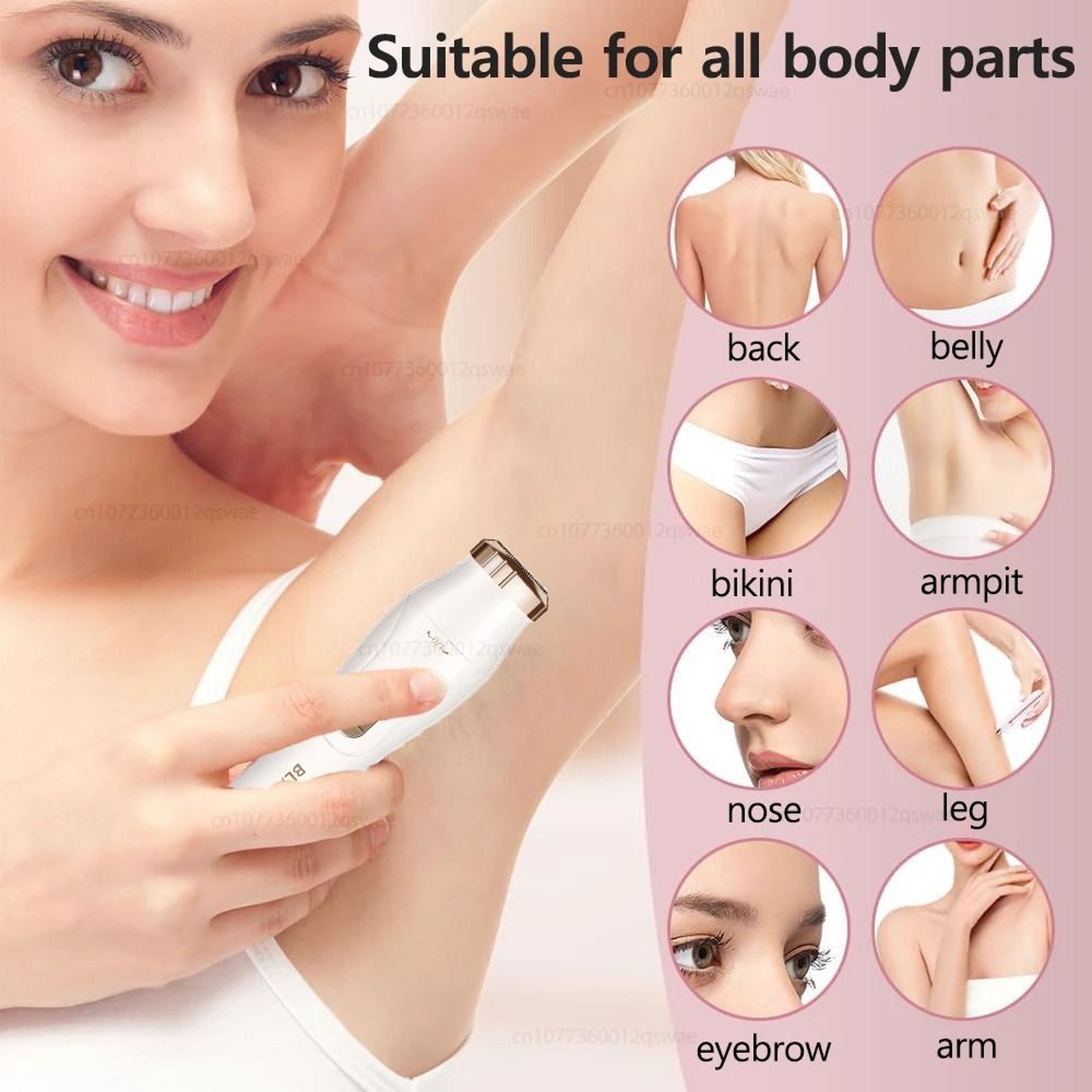 Portable Electric Shaver For Women Painless Rechargeable Body And Facial Hair Remover 2