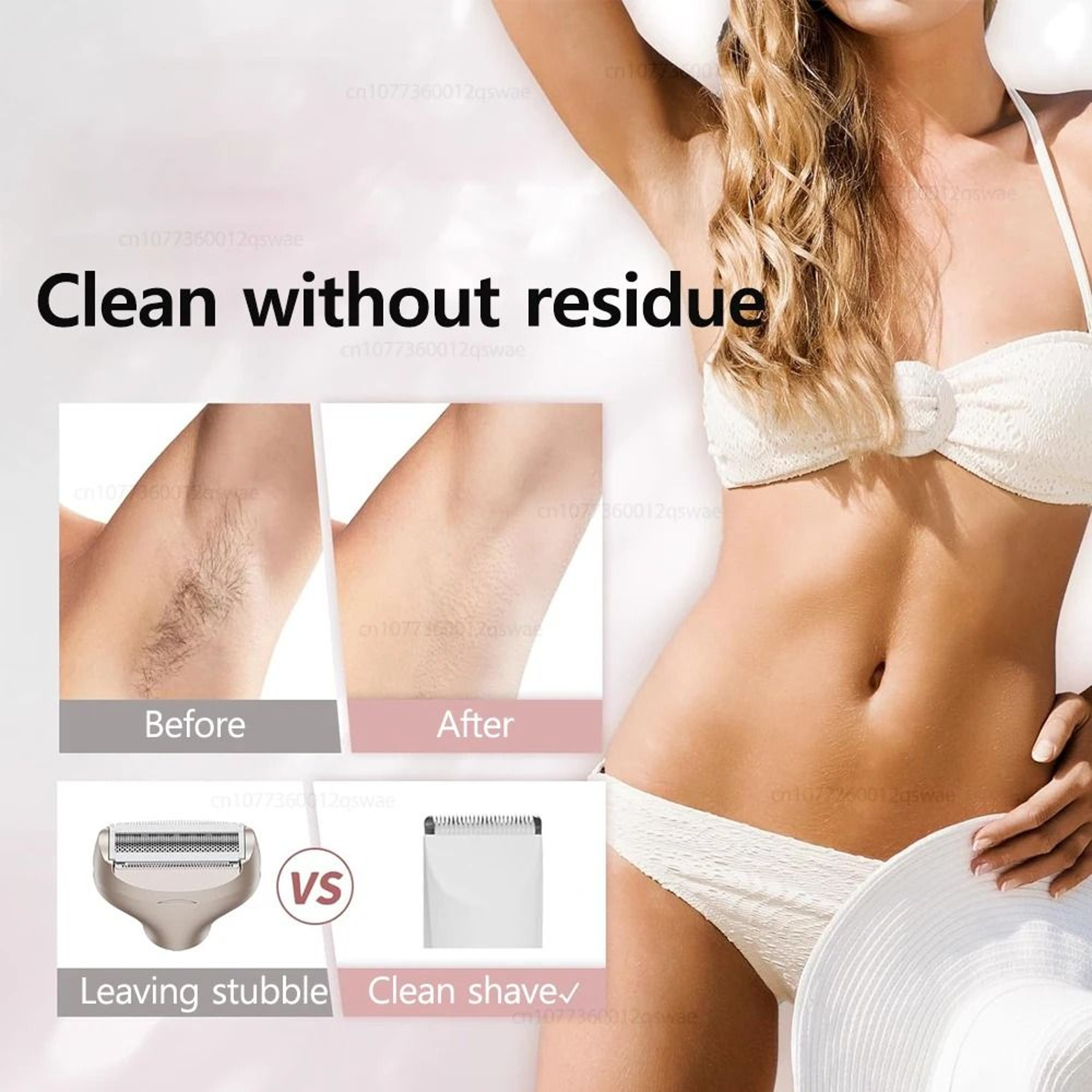 Portable Electric Shaver For Women Painless Rechargeable Body And Facial Hair Remover 3
