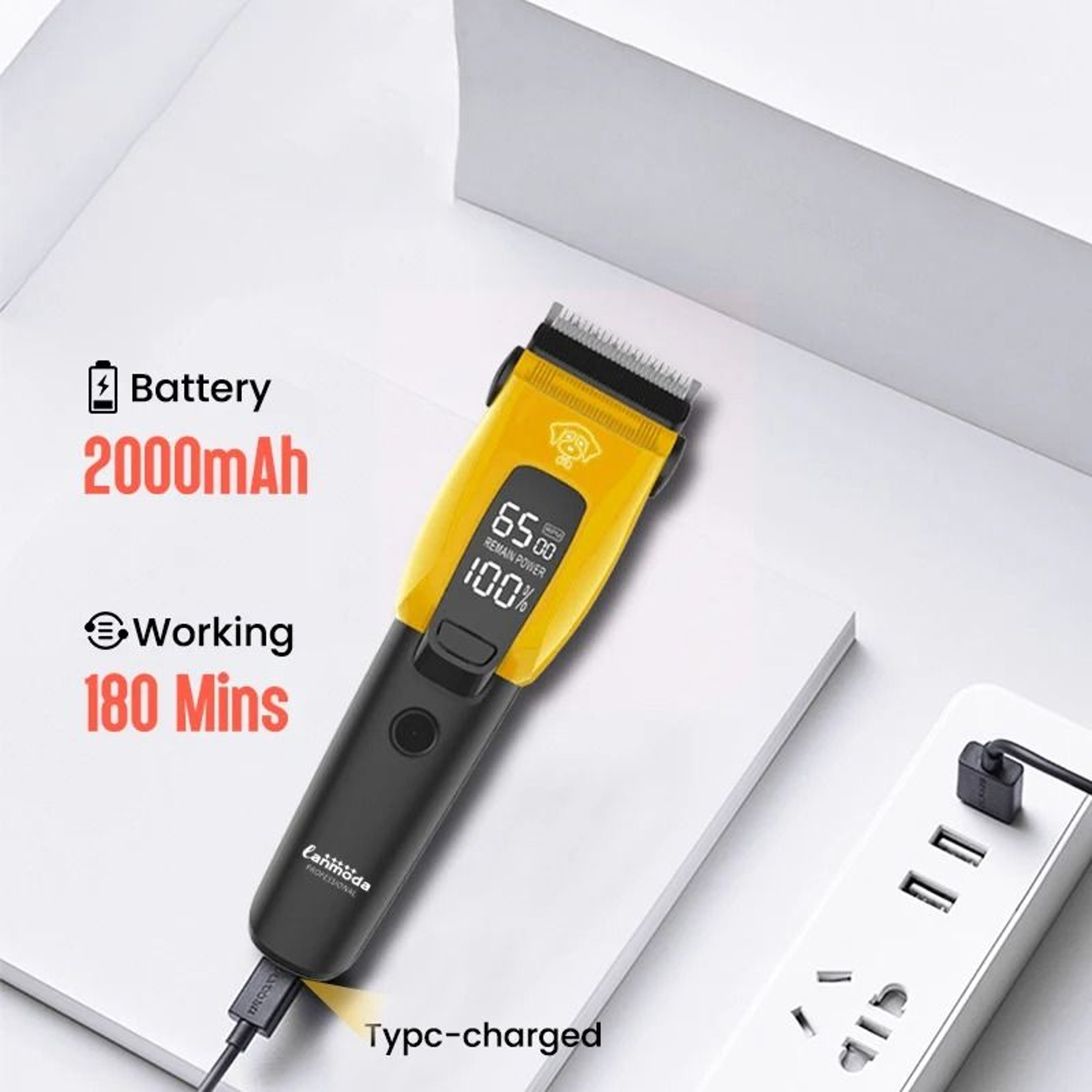 Professional Pet Hair Clipper Rechargeable Type C Dog And Cat Grooming Trimmer 4