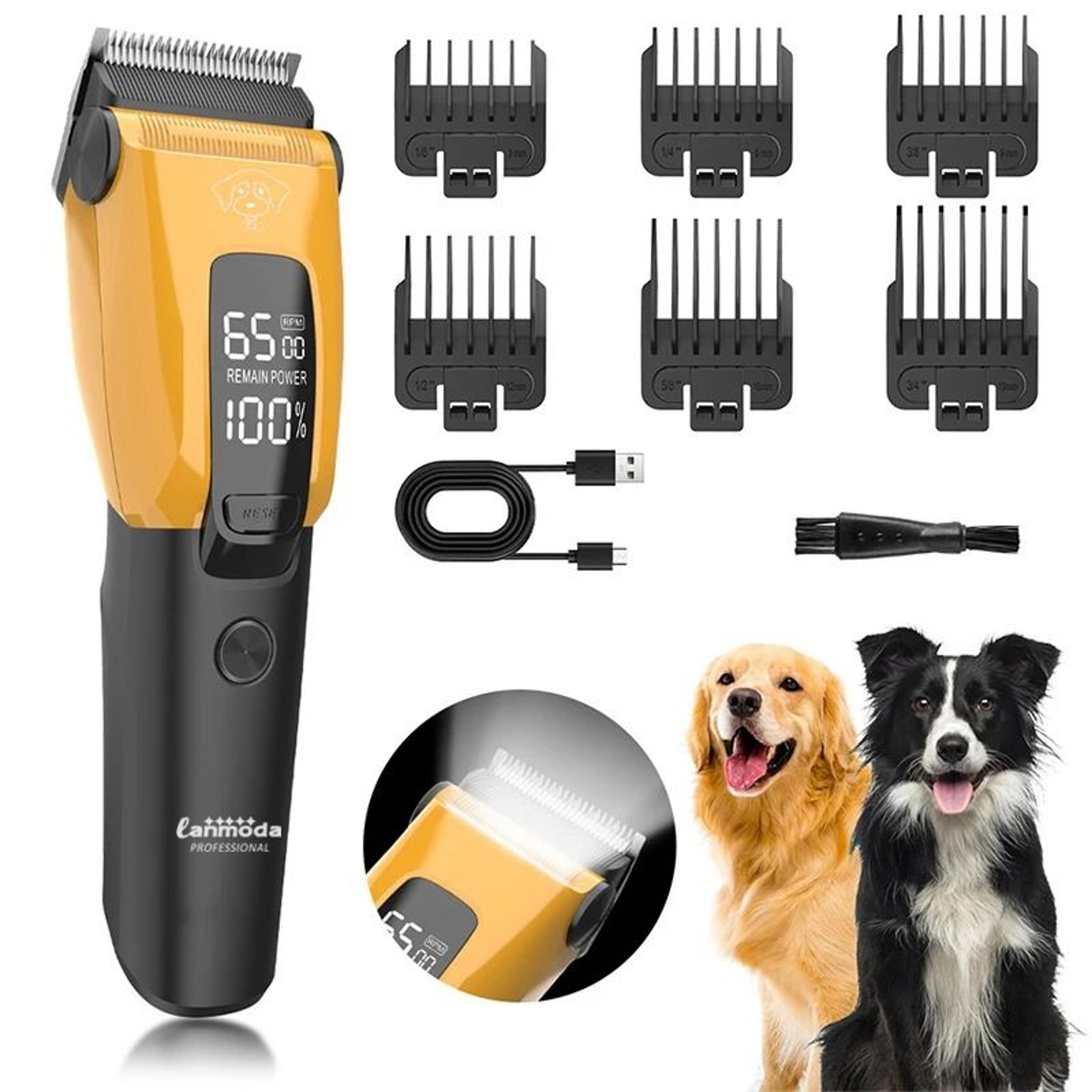 Professional Pet Hair Clipper Rechargeable Type C Dog And Cat Grooming Trimmer 5