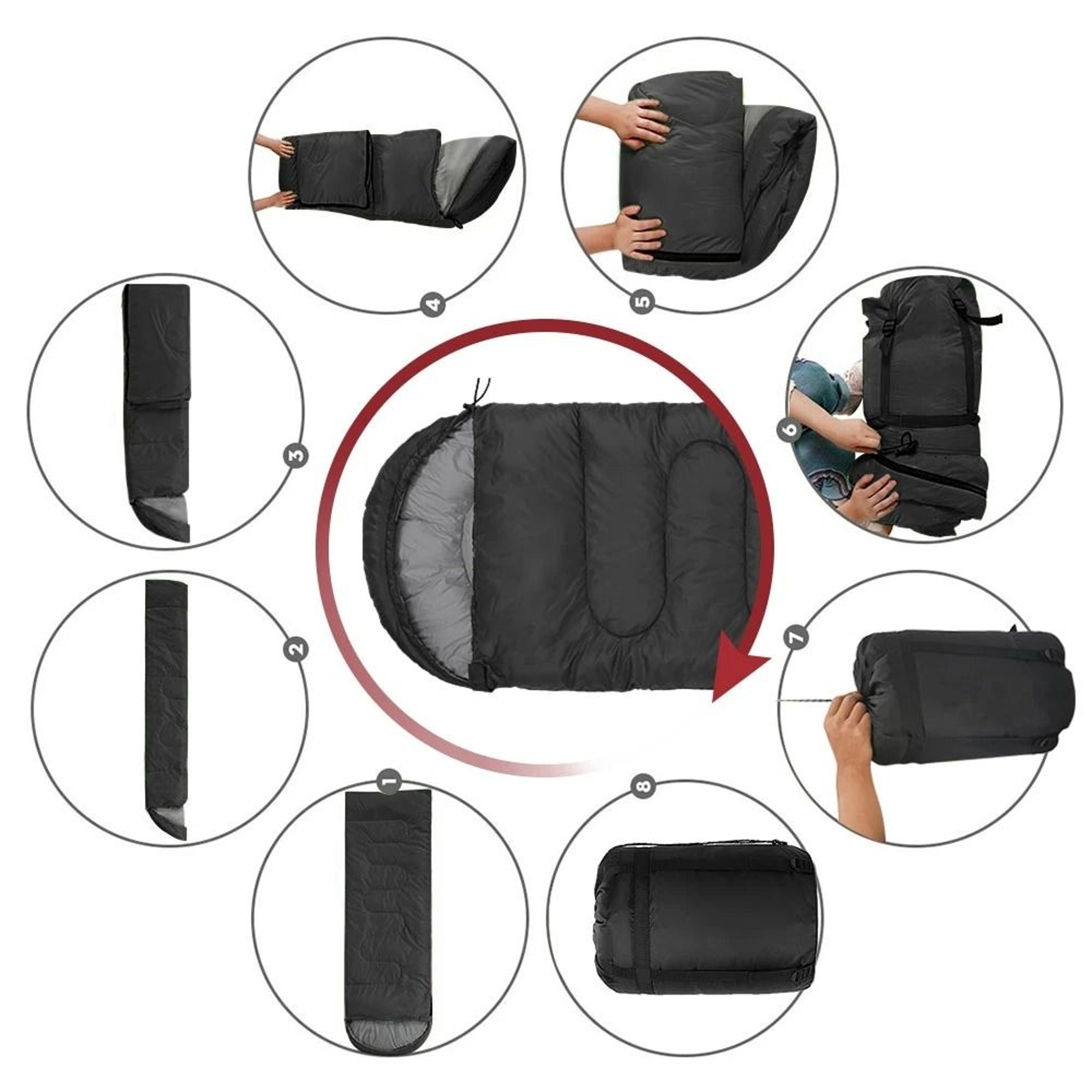 Lightweight 4 Season Camping Sleeping Bag Warm Mummy Style Outdoor Travel Blanket 4