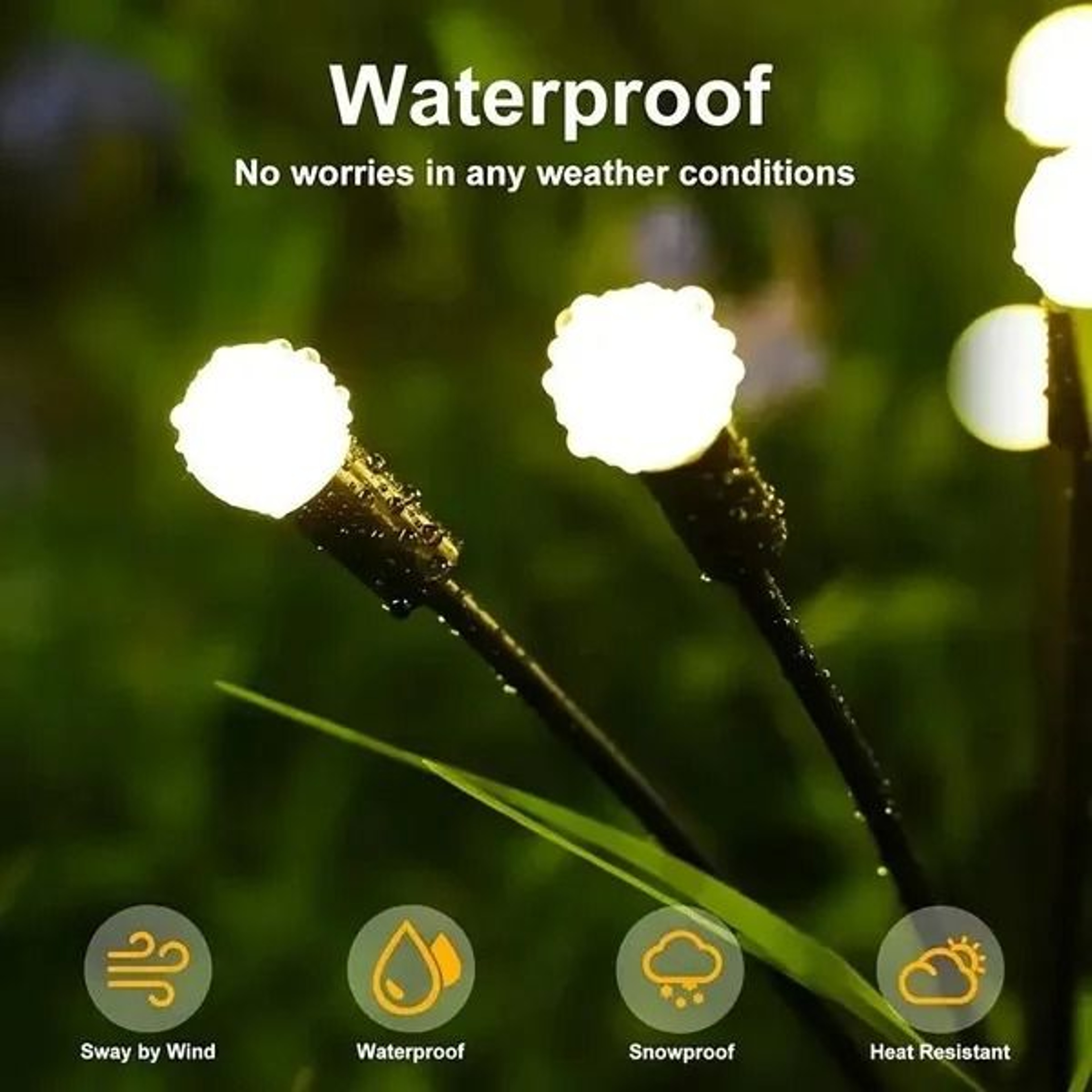 Solar Firefly Outdoor Lights LED Garden Landscape Pathway Lawn Lamp 2