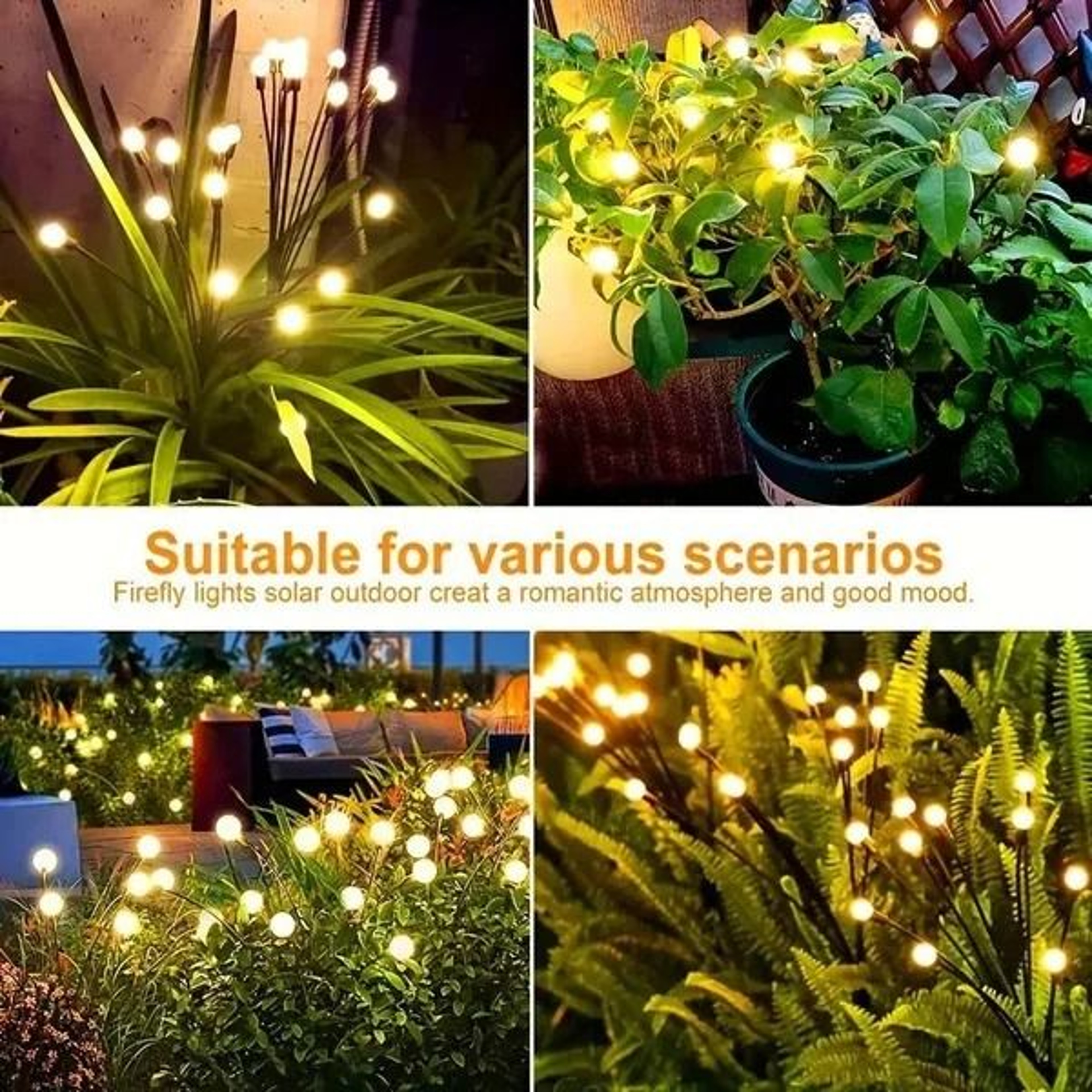 Solar Firefly Outdoor Lights LED Garden Landscape Pathway Lawn Lamp 4