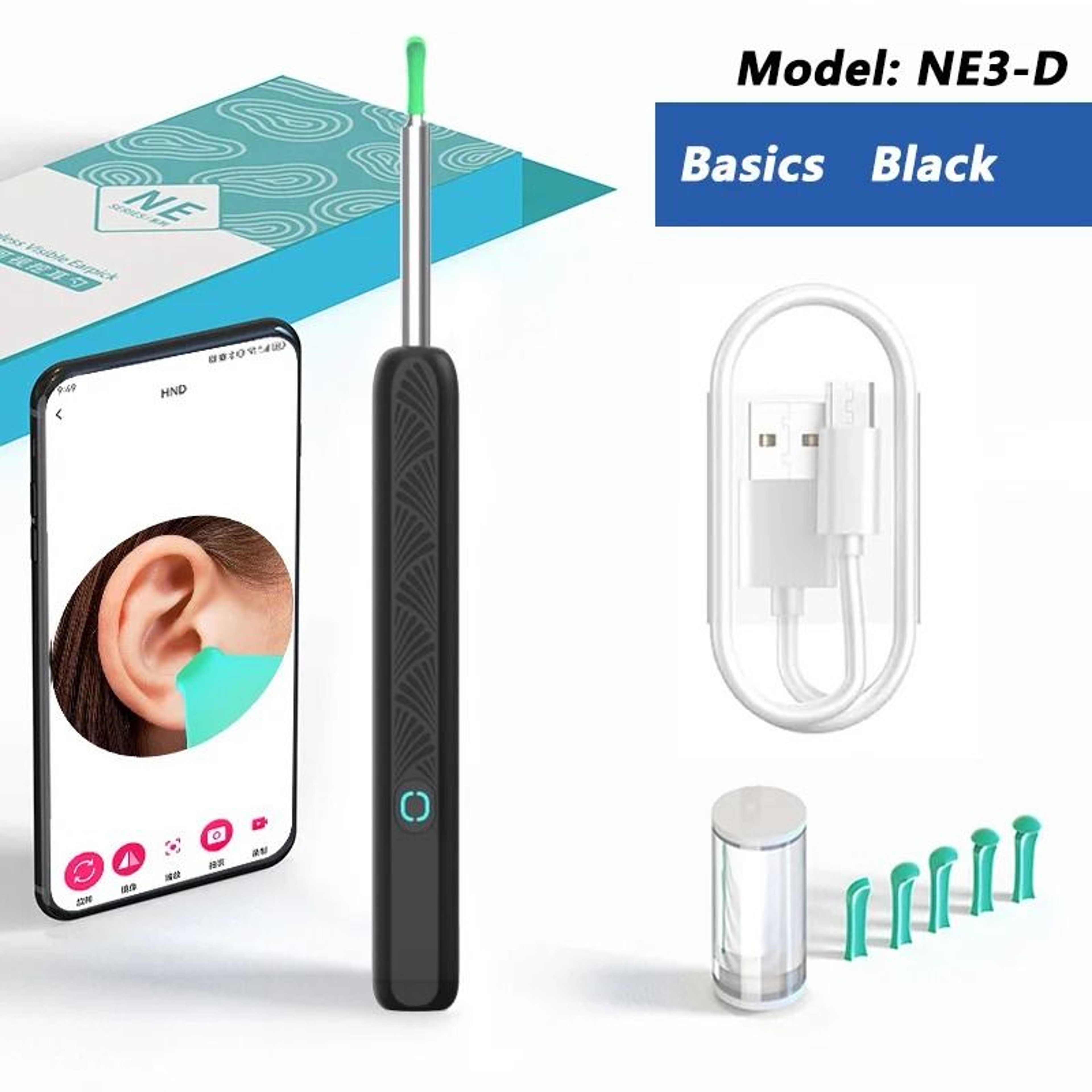 Visual Ear Wax Cleaner With HD Camera Safe Ear Cleaning Endoscope Tool With LED Light 11