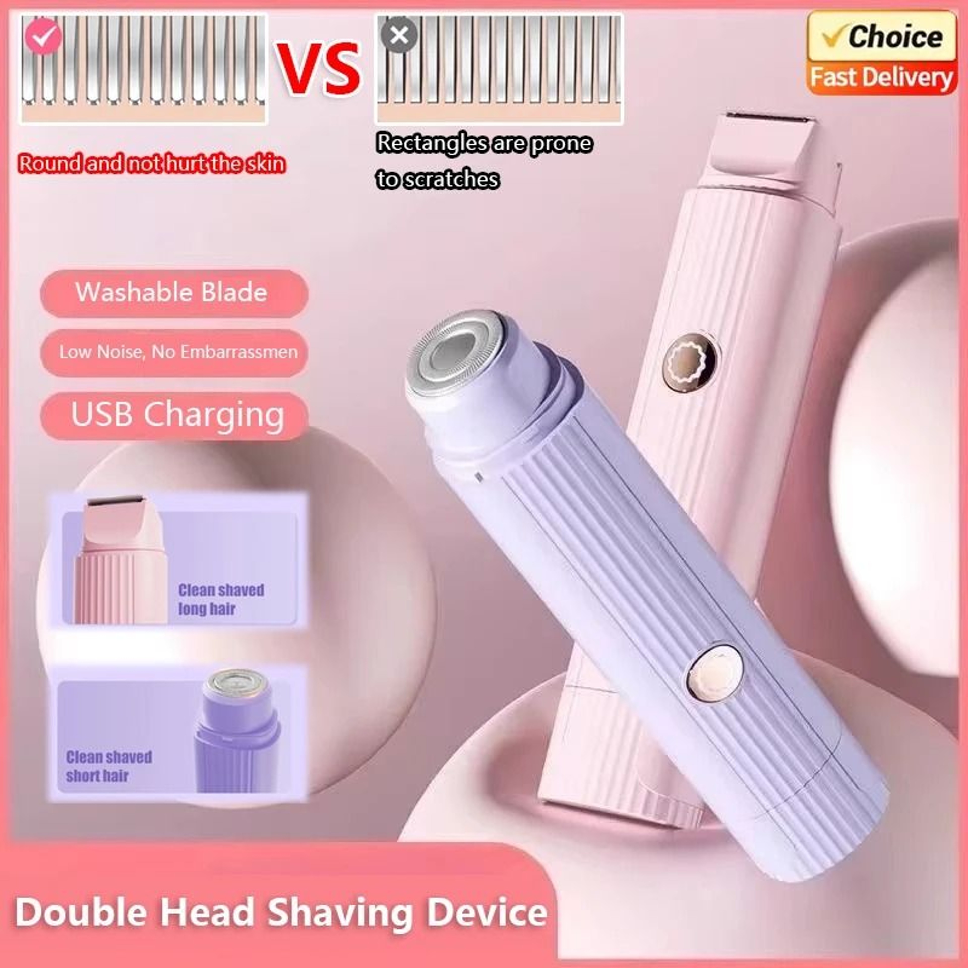 2in1 Electric Razor For Women Painless Hair Removal Rechargeable Body Trimmer And Shaver 1