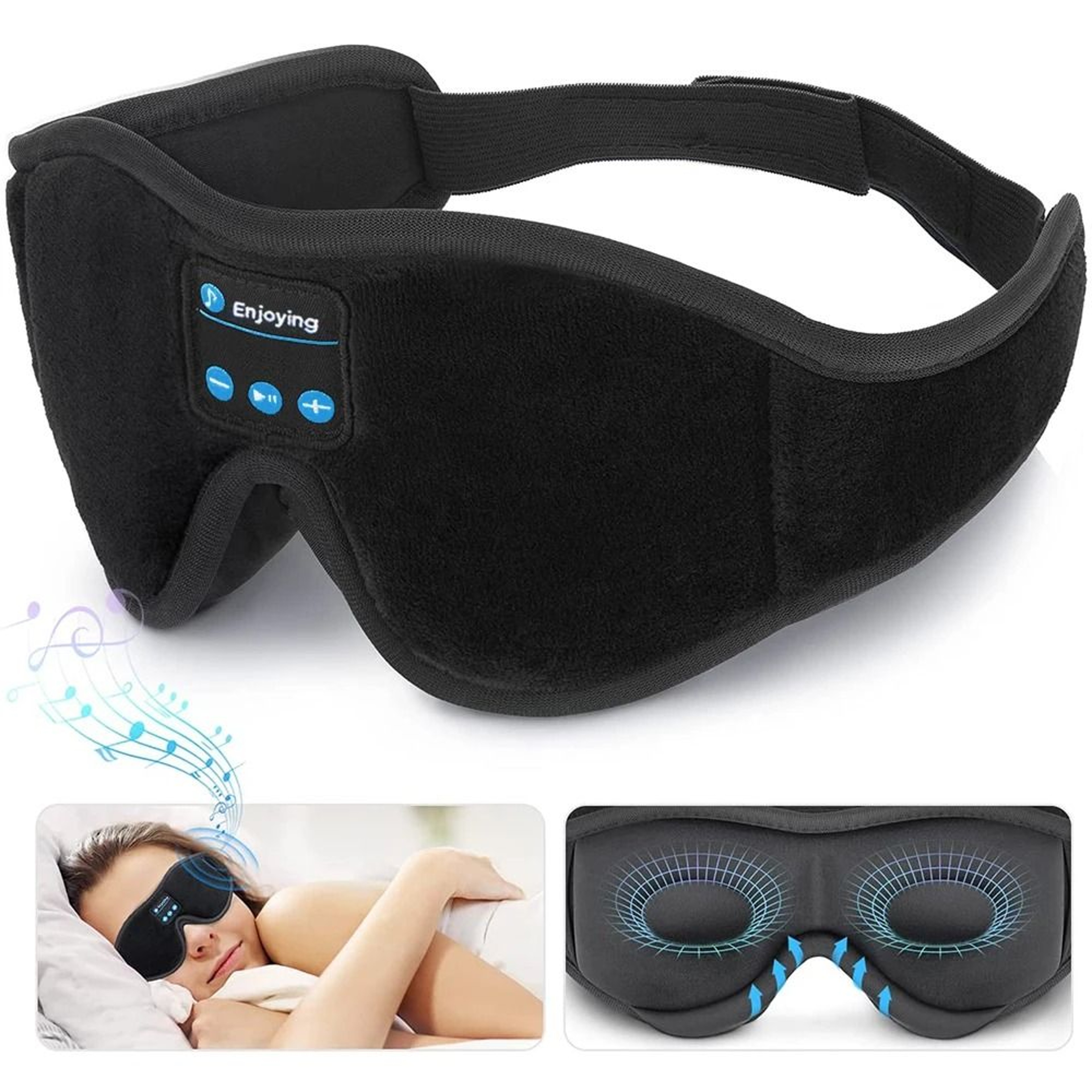 Bluetooth Sleep Mask With Builtin Headphones  3D Memory Foam Eye Mask And HD Music Headset For Slee 0