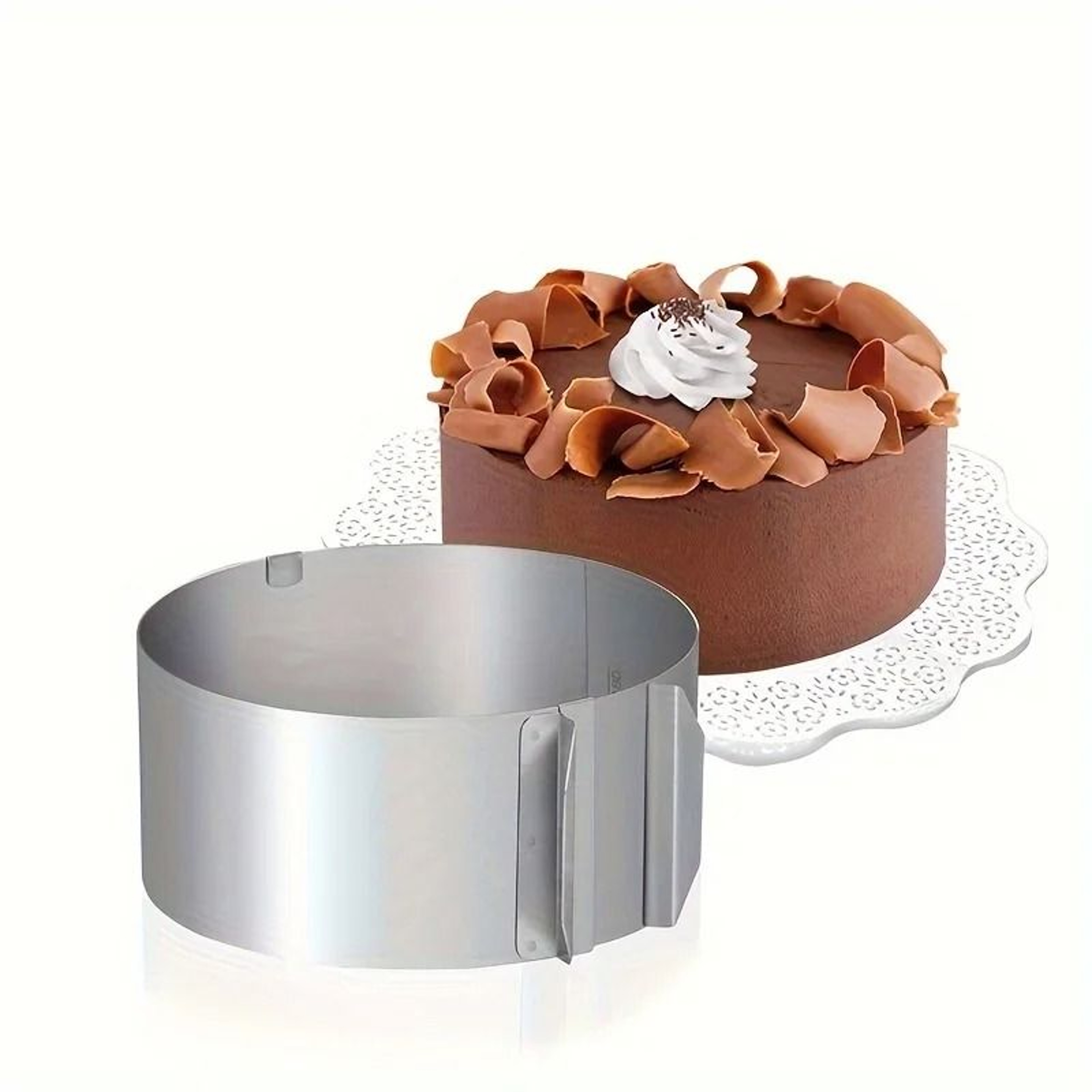 Adjustable Stainless Steel Cake Ring  Round Mousse Mold For Baking Cheesecake And Dessert Layering 0