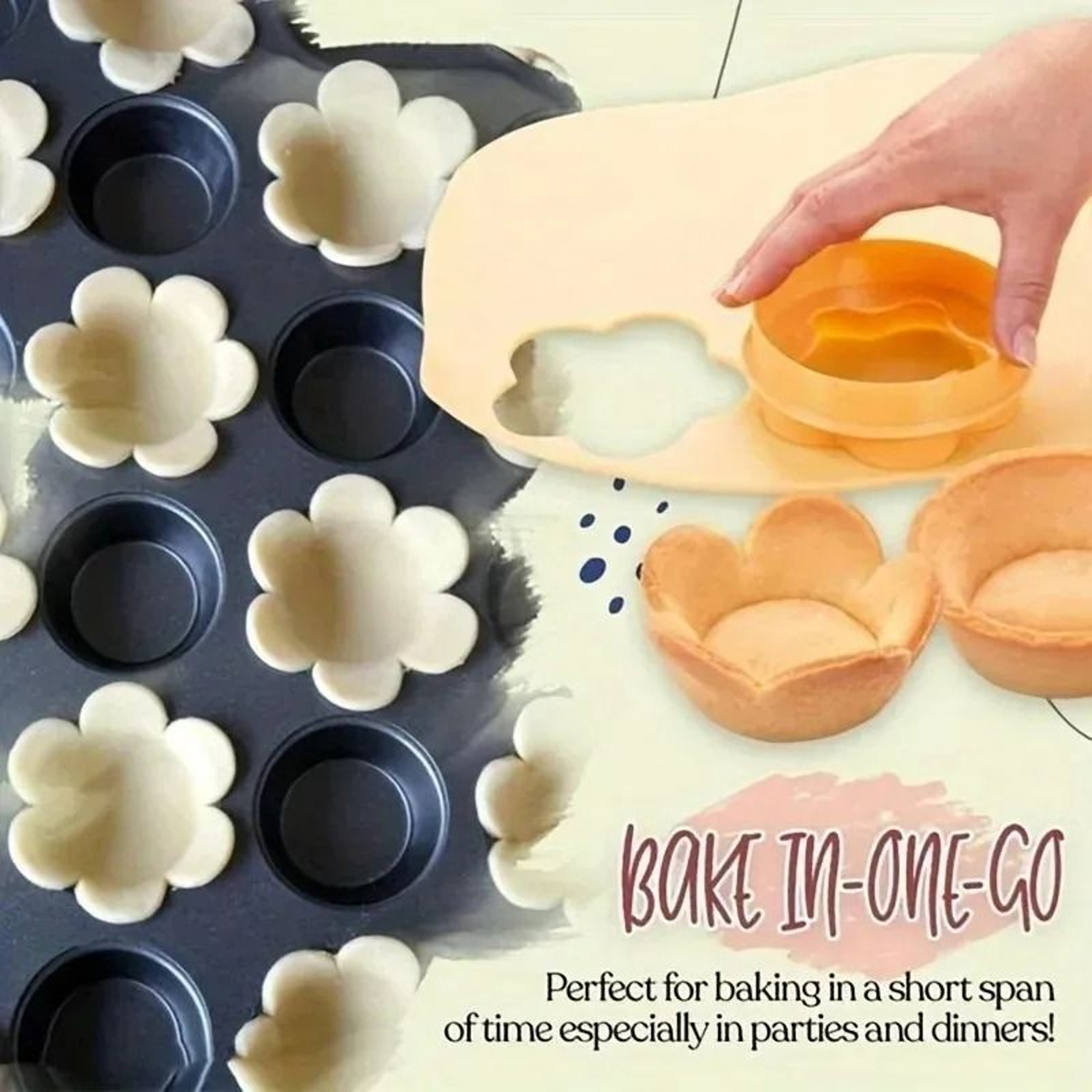 Mini Tart Shell Mold And Pastry Tamper Set  NonStick Plastic Tart Maker For Cookies Cupcakes And De 4