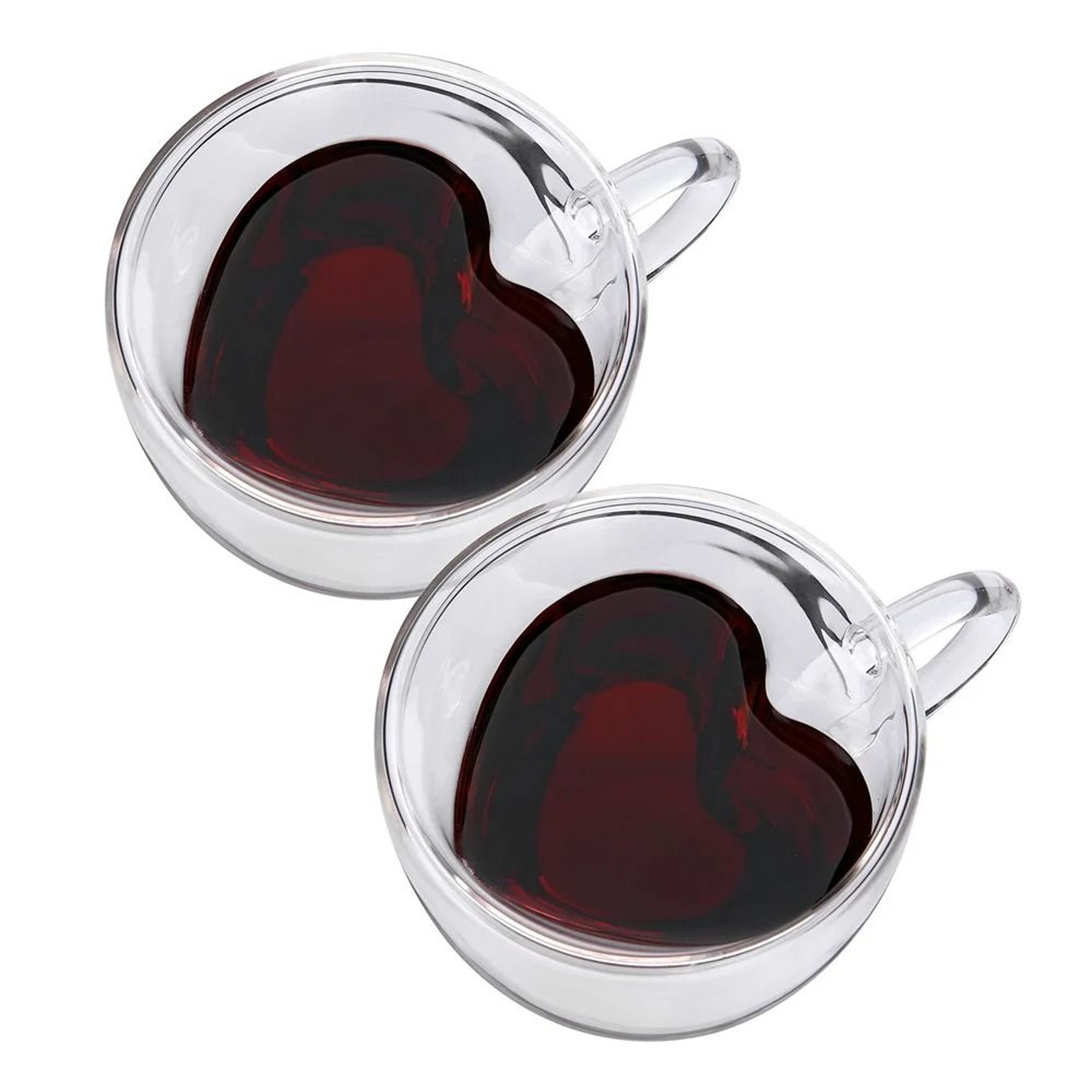 DoubleLayer Heart Glass Cup  Romantic Insulated Tea And Coffee Mug With Handle 8