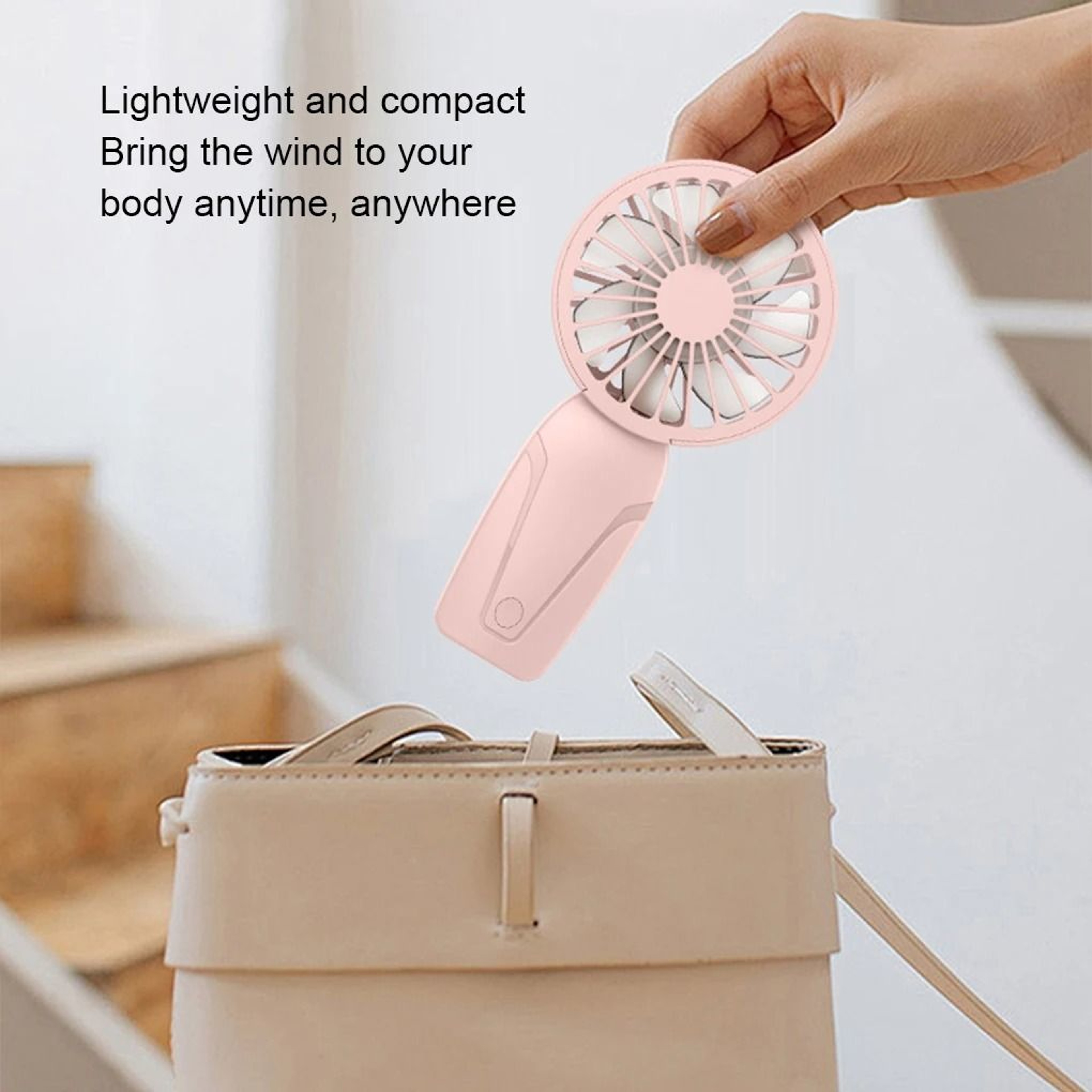 USB Rechargeable Mini Handheld Fan  Portable Pocket Cooling Fan With 3Speed Airflow 4