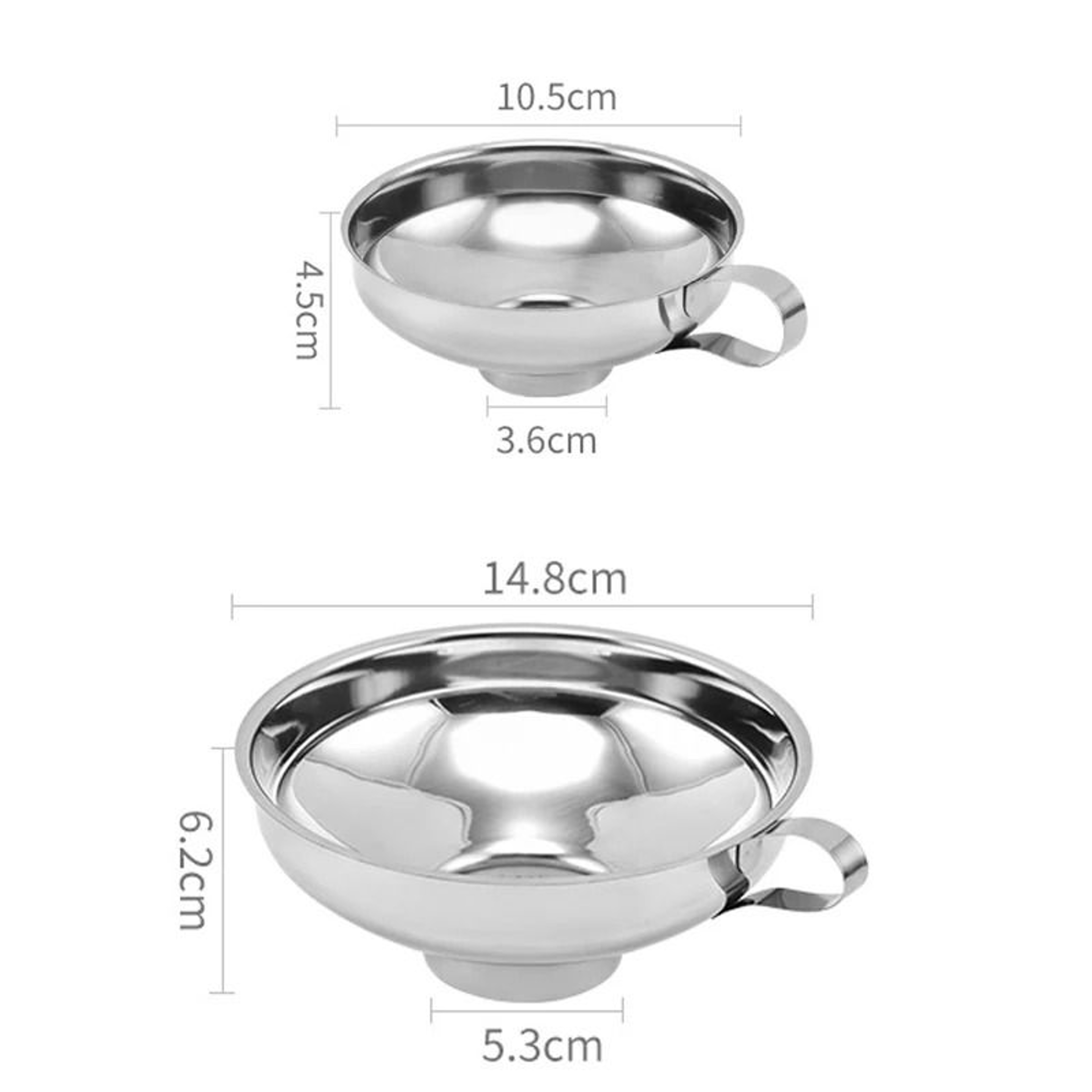 Stainless Steel Wide Mouth Funnel  Multipurpose Kitchen Funnel For Canning Jam Oil And Liquid Trans 5