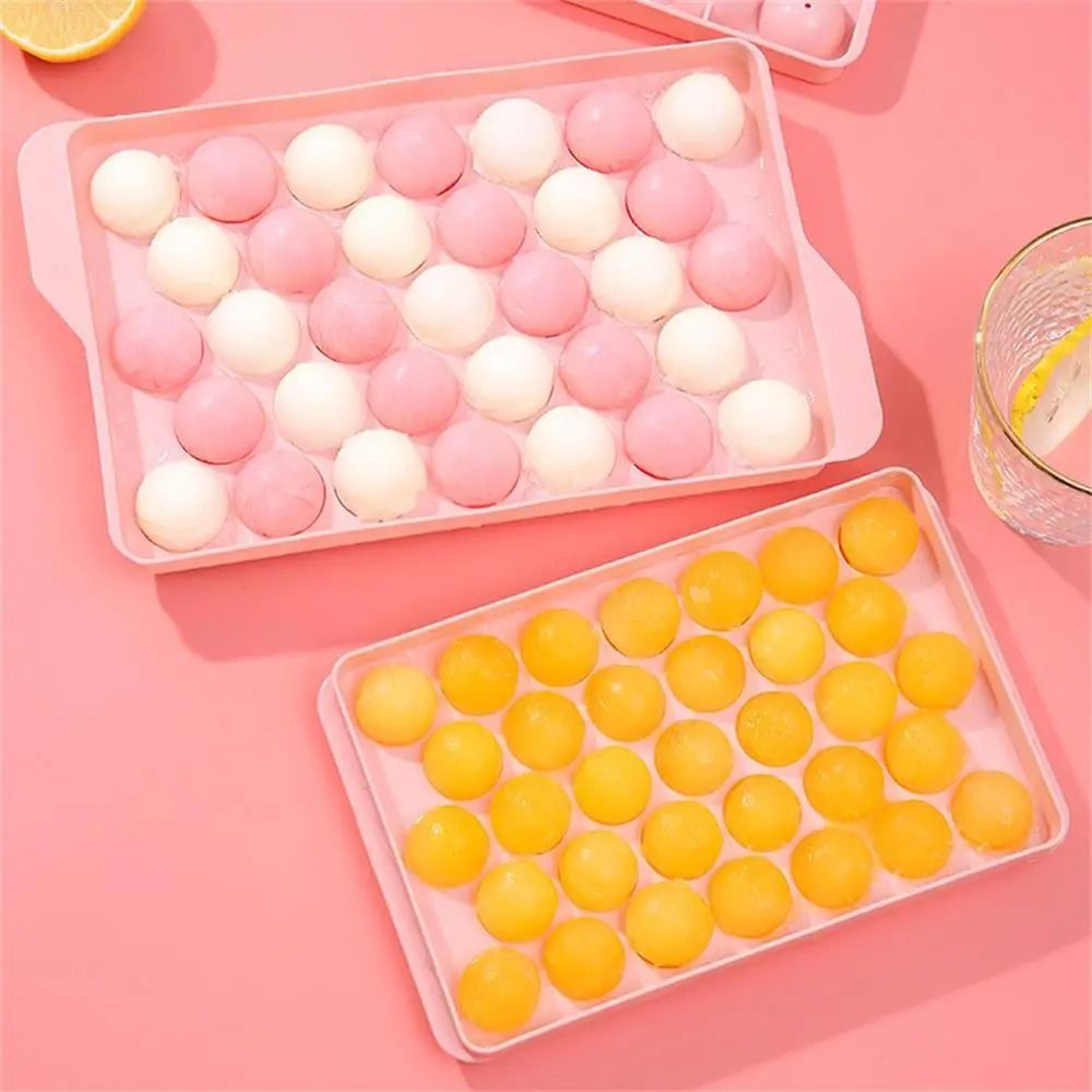 3D Round Ice Cube Tray With Lid 3