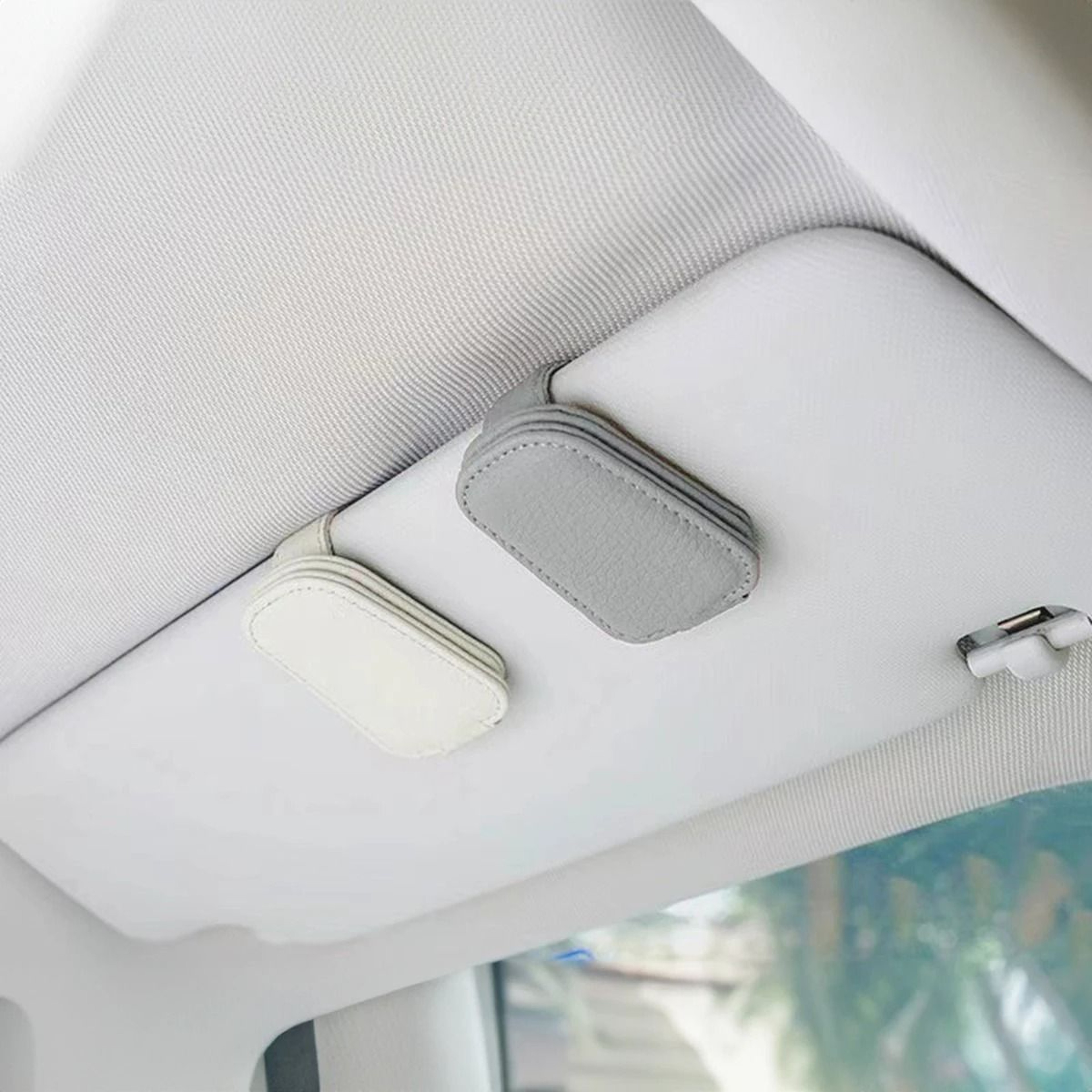 Magnetic Leather Sunglasses Clip For Car Visor 5