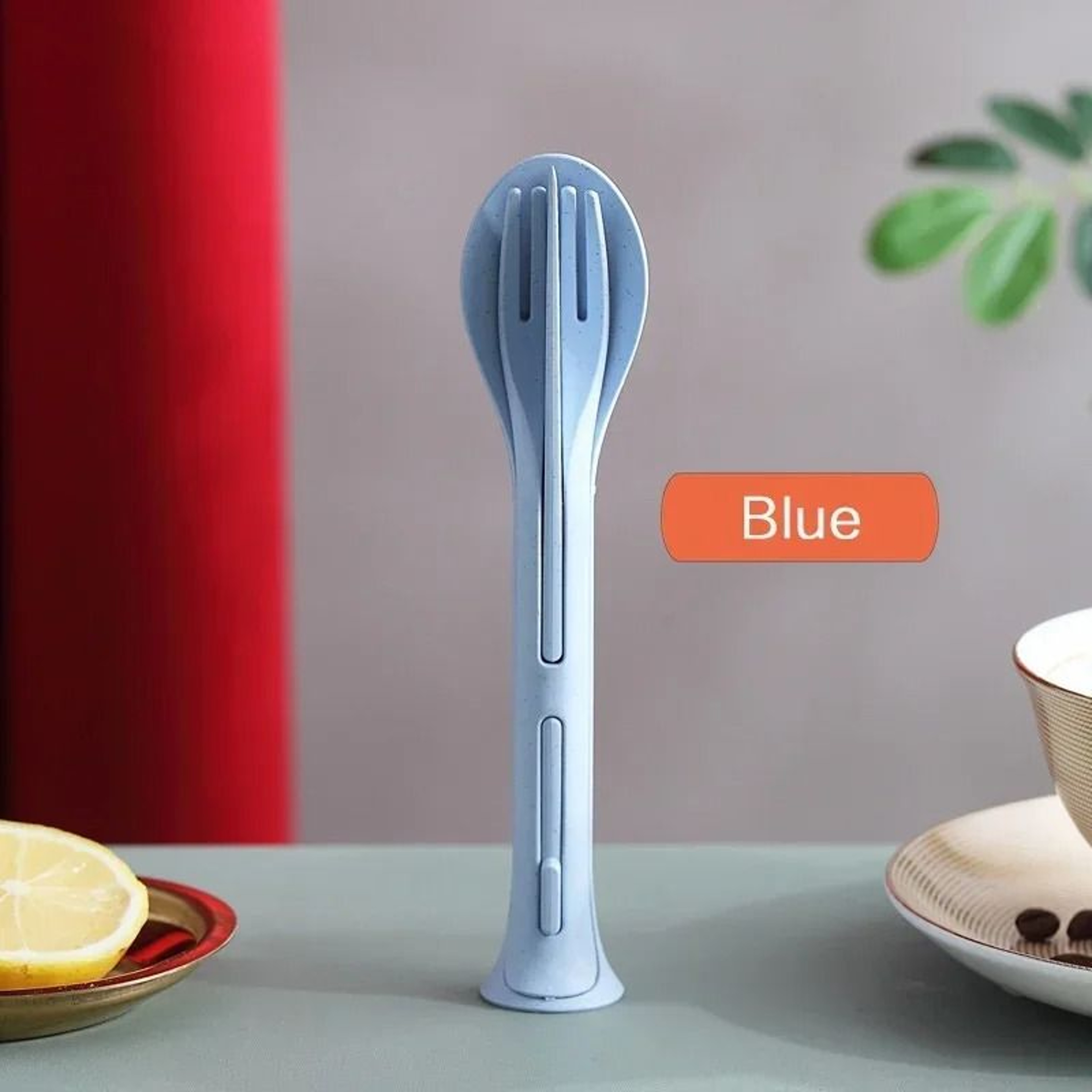 Wheat Straw Portable Tableware Set With Case  EcoFriendly Travel Cutlery For Camping Work And Schoo 9