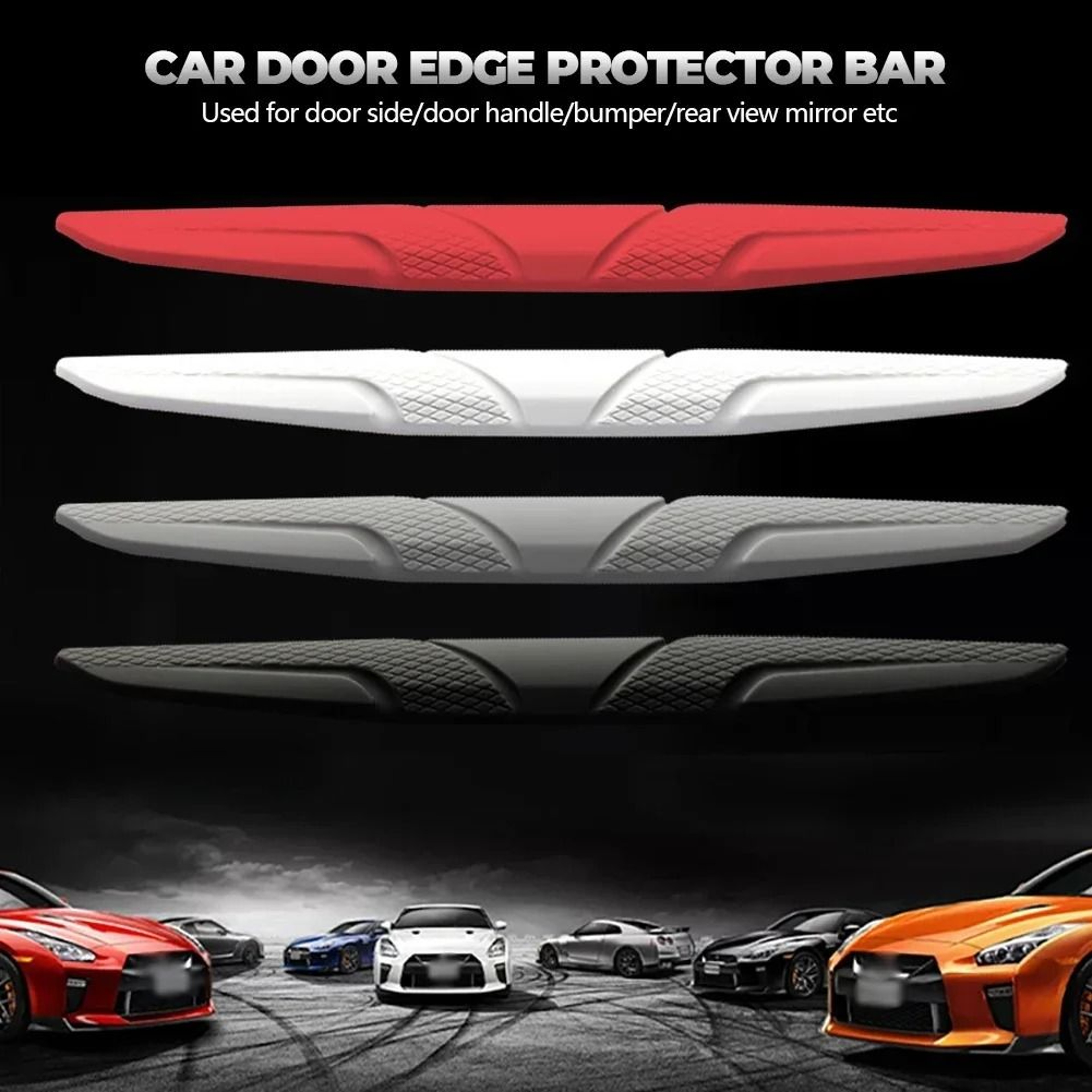 Car Door Edge Protector Set Silicone AntiCollision Strips For Door And Mirror Protection 1