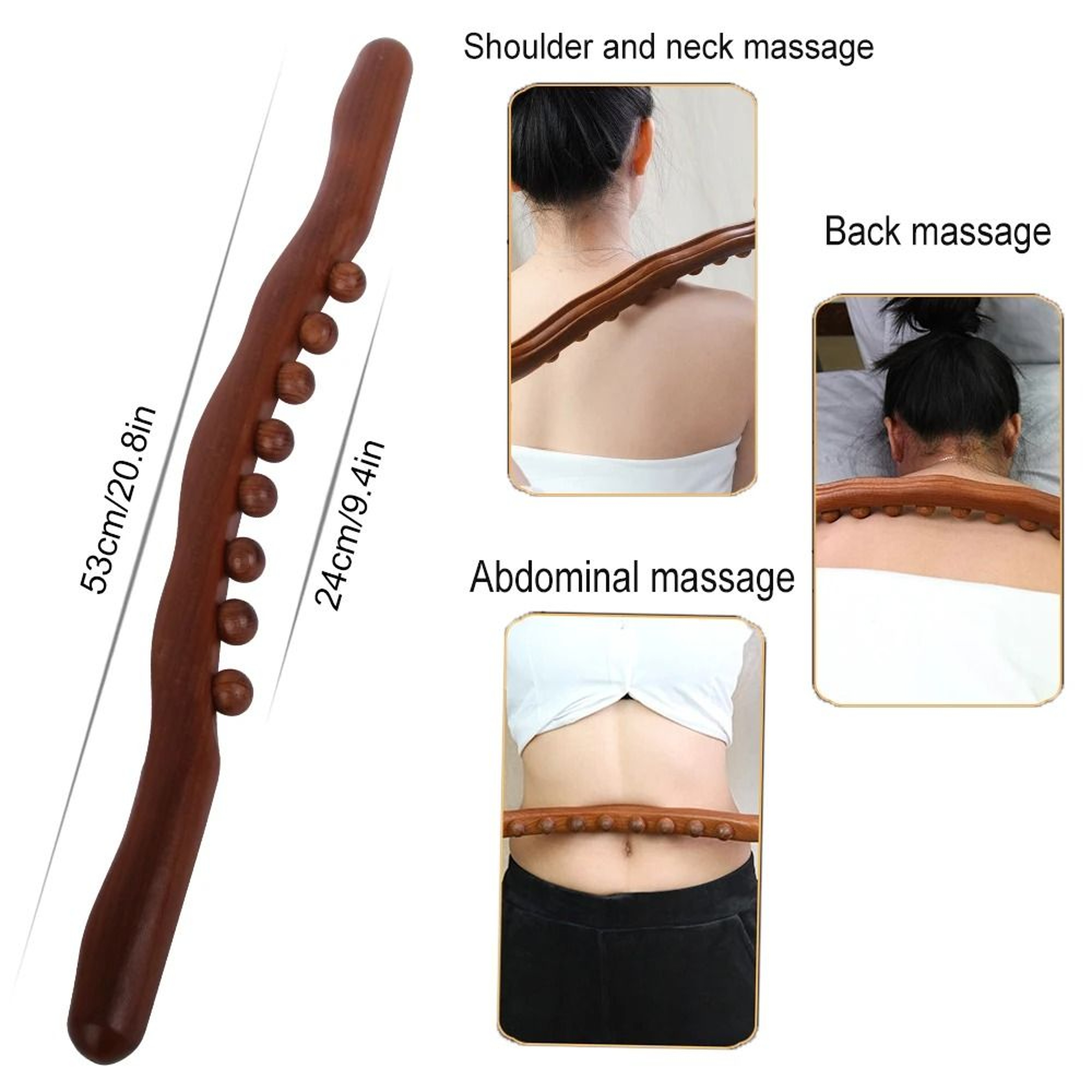 Wooden Gua Sha Massage Stick Body Slimming Tool 8