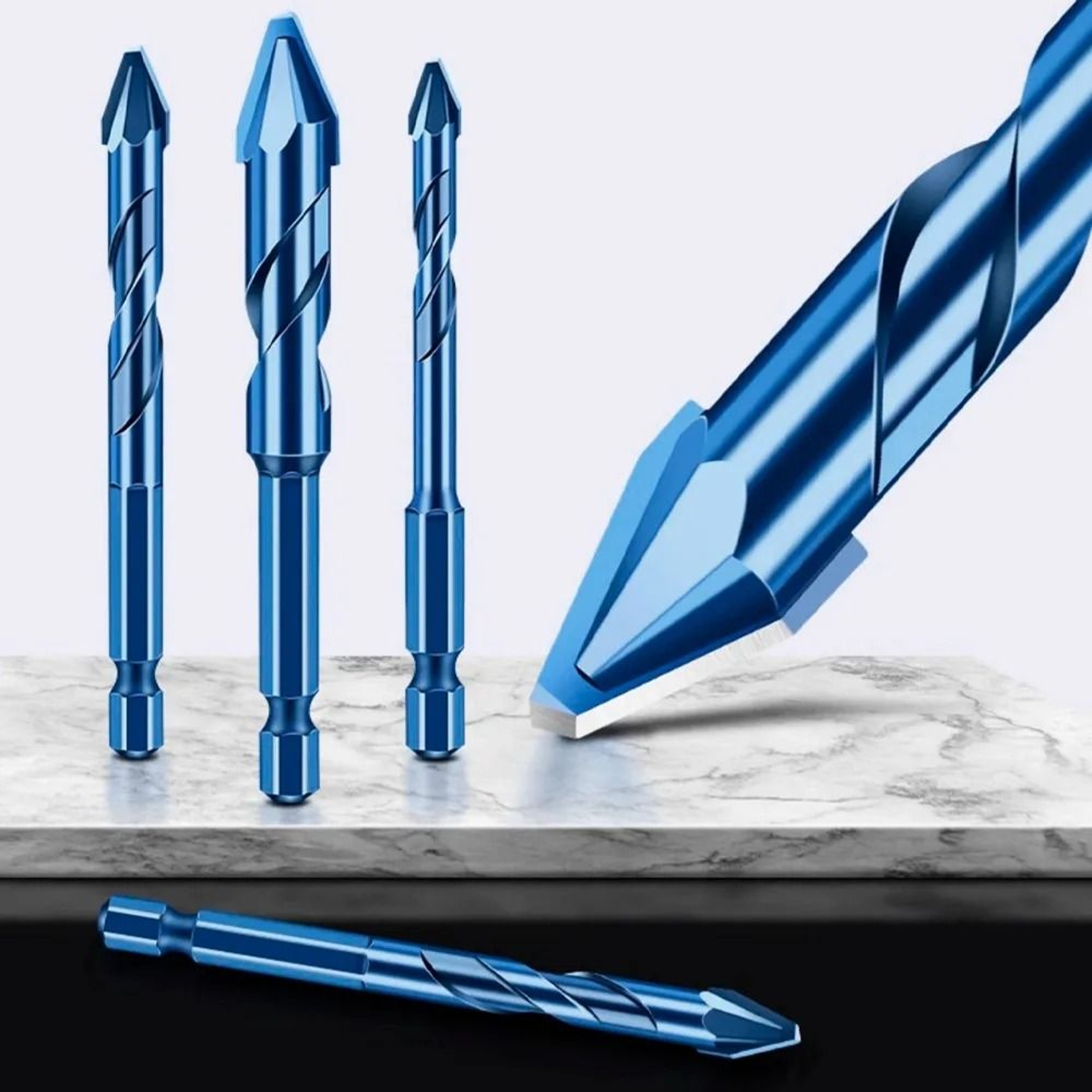 MultiMaterial Rotary Drill Bit Set For Tile Glass Wood And Concrete 0