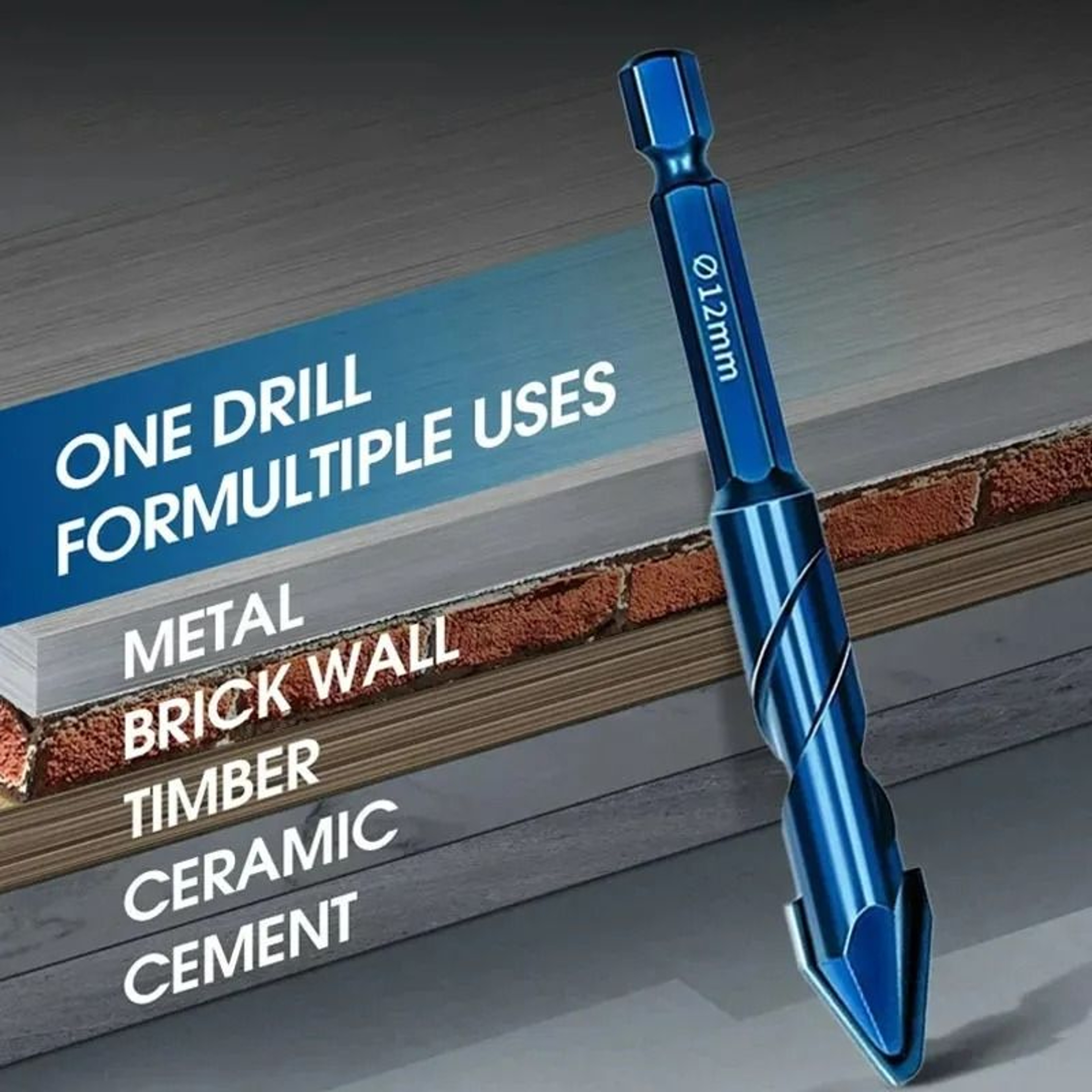 MultiMaterial Rotary Drill Bit Set For Tile Glass Wood And Concrete 3