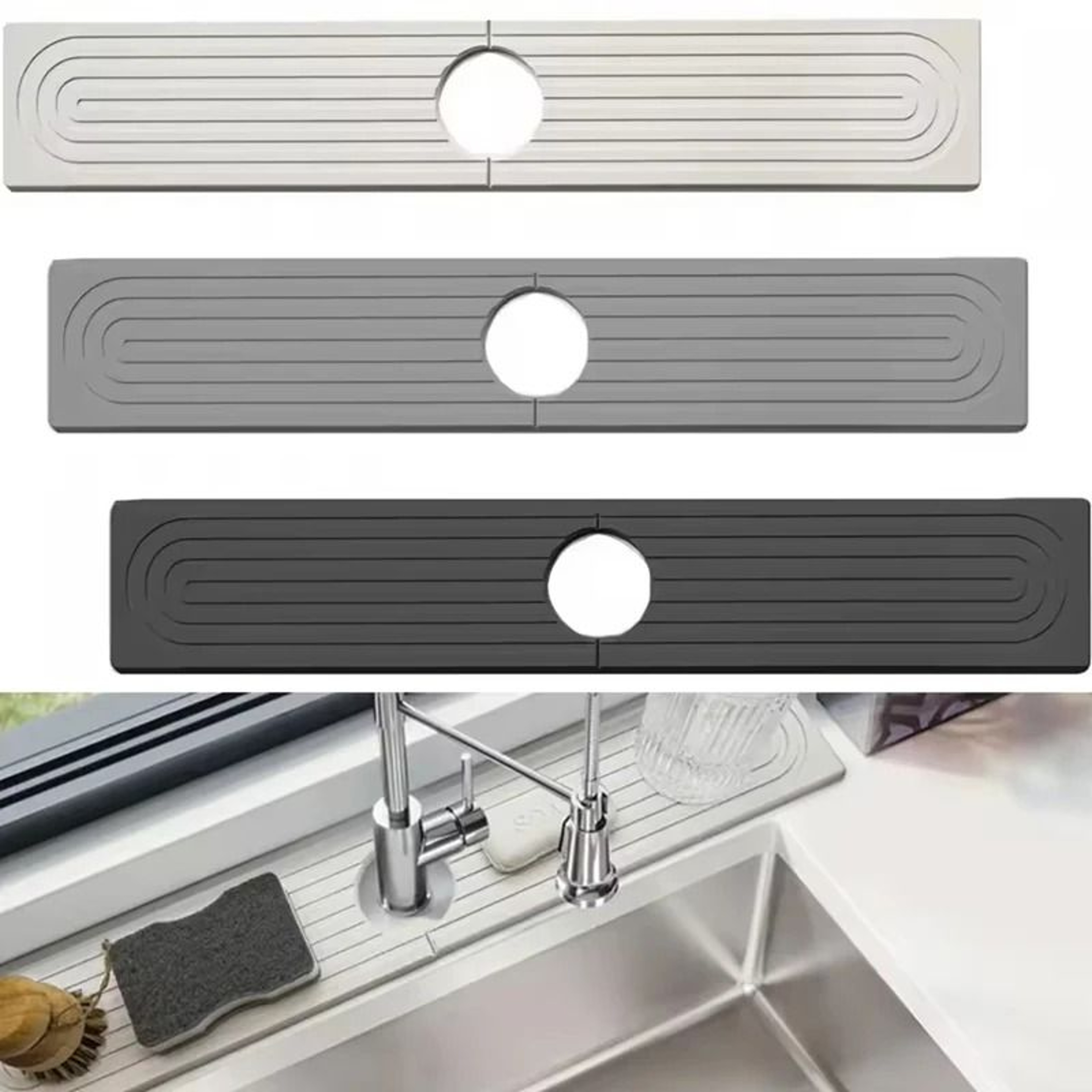 Super Absorbent Fast Drying Faucet Mat  Diatomite Stone Sink Tray For Kitchen And Bathroom 0