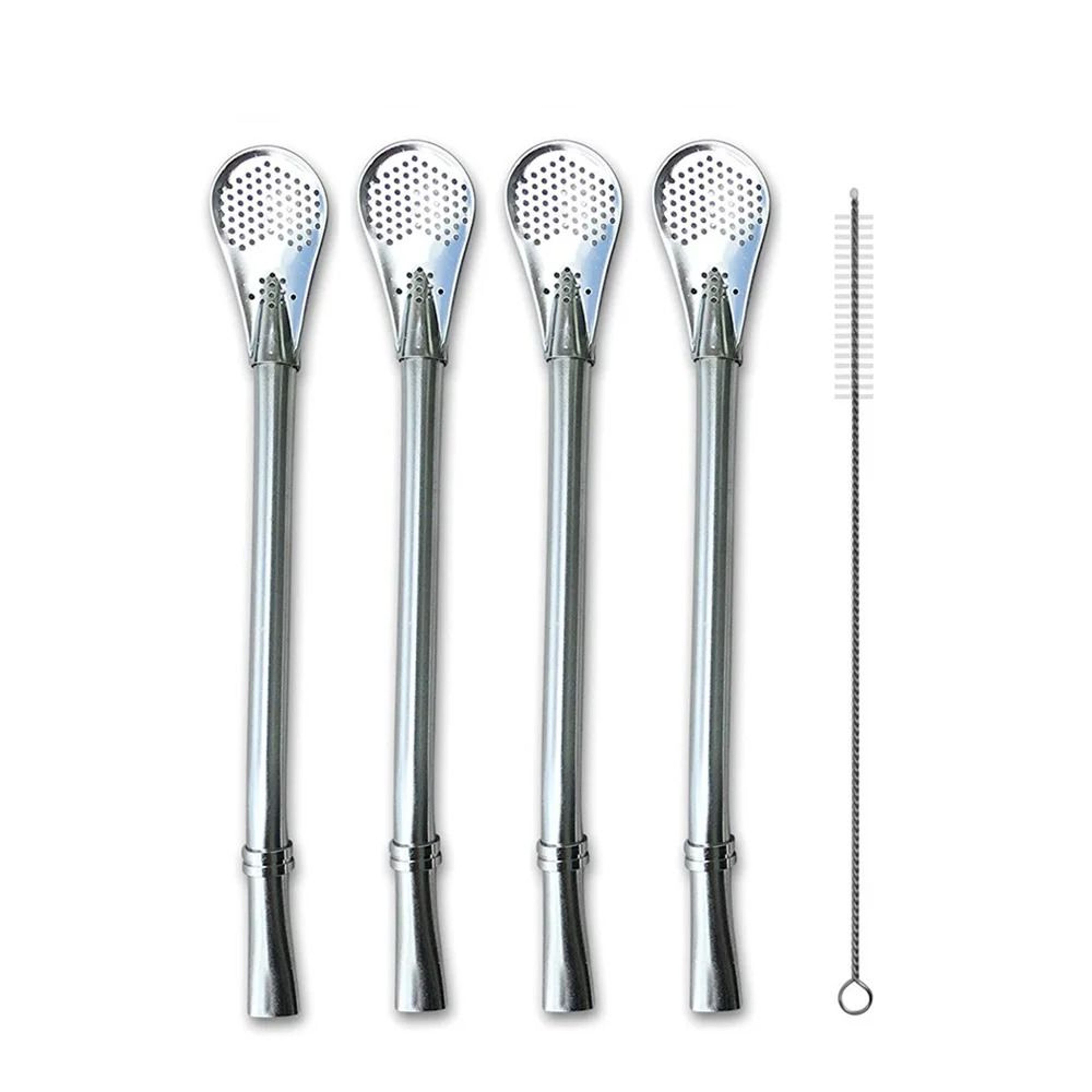 Reusable Stainless Steel Yerba Mate Straw Filter Set With Cleaning Brush 6