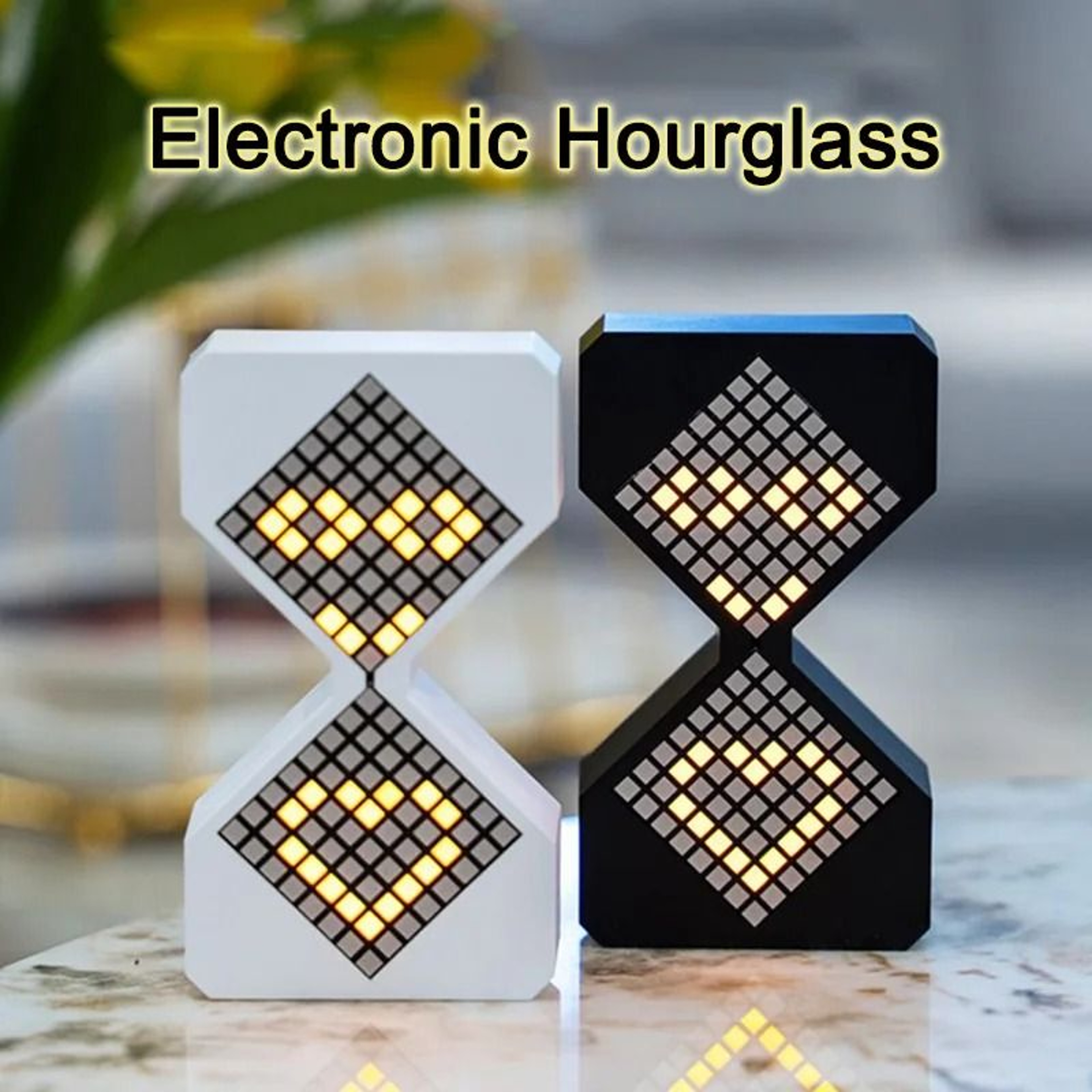 LED Electronic Hourglass Timer Modern Digital Sand Clock Cyber Style Decorative Light For Home Or O 1