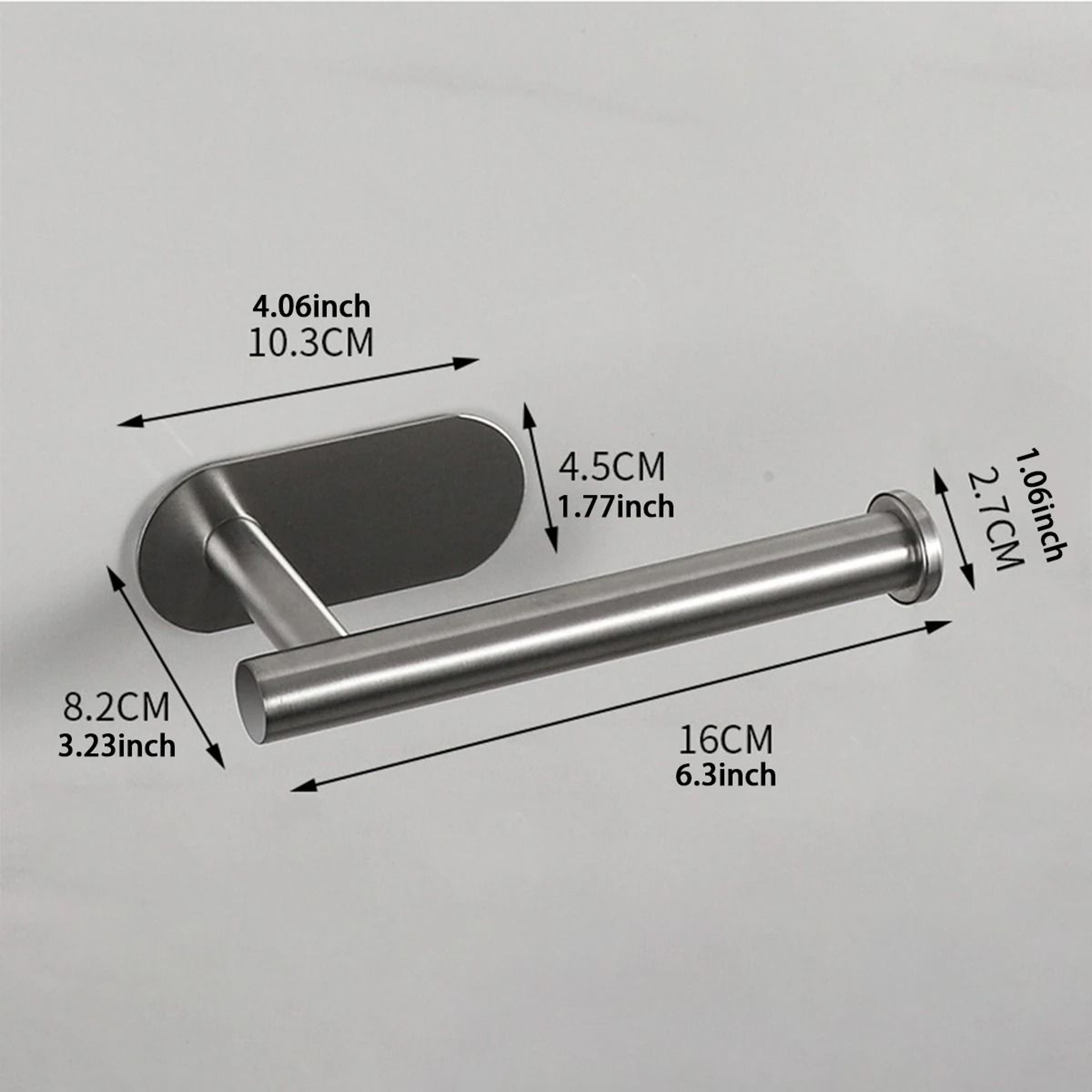 Stainless Steel No Punch WallMounted Tissue Holder Toilet Kitchen Roll Dispenser 8