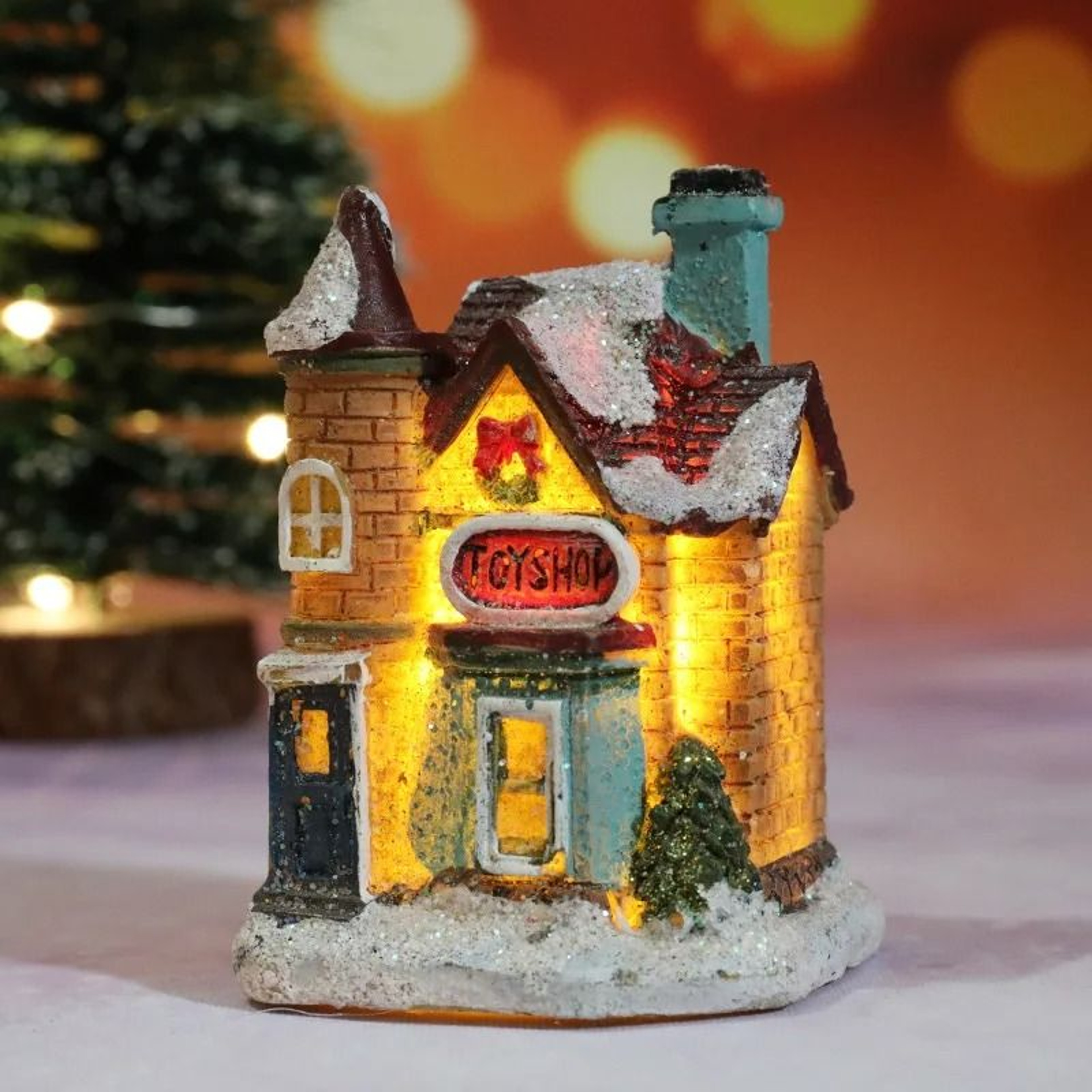 Christmas House Night Light Ornament  Battery Operated Holiday Home Decor 9