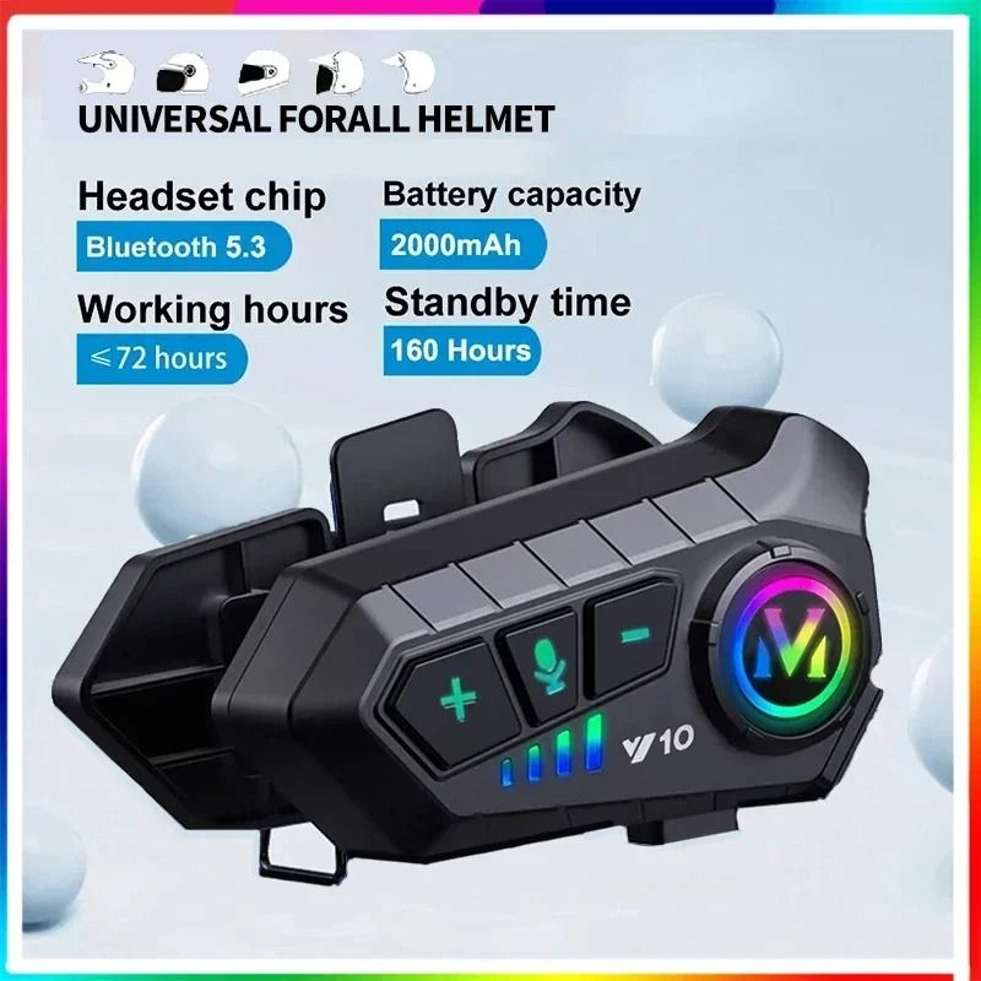 Motorcycle Bluetooth Helmet Headset Waterproof HandsFree Earphone 1