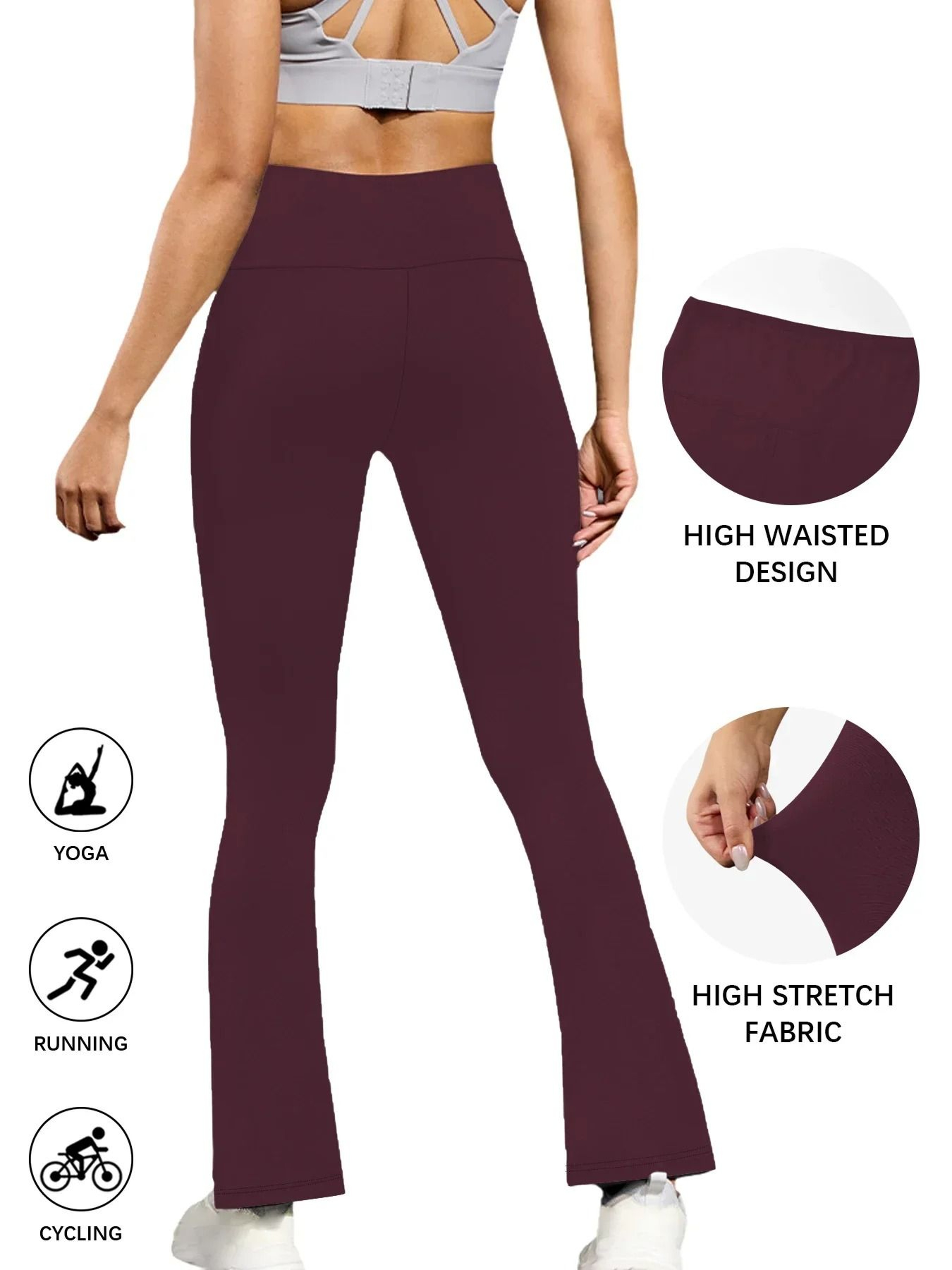 Womens High Waisted Flare Yoga Pants  Super Soft Bell Bottom Leggings With Tummy Control 14