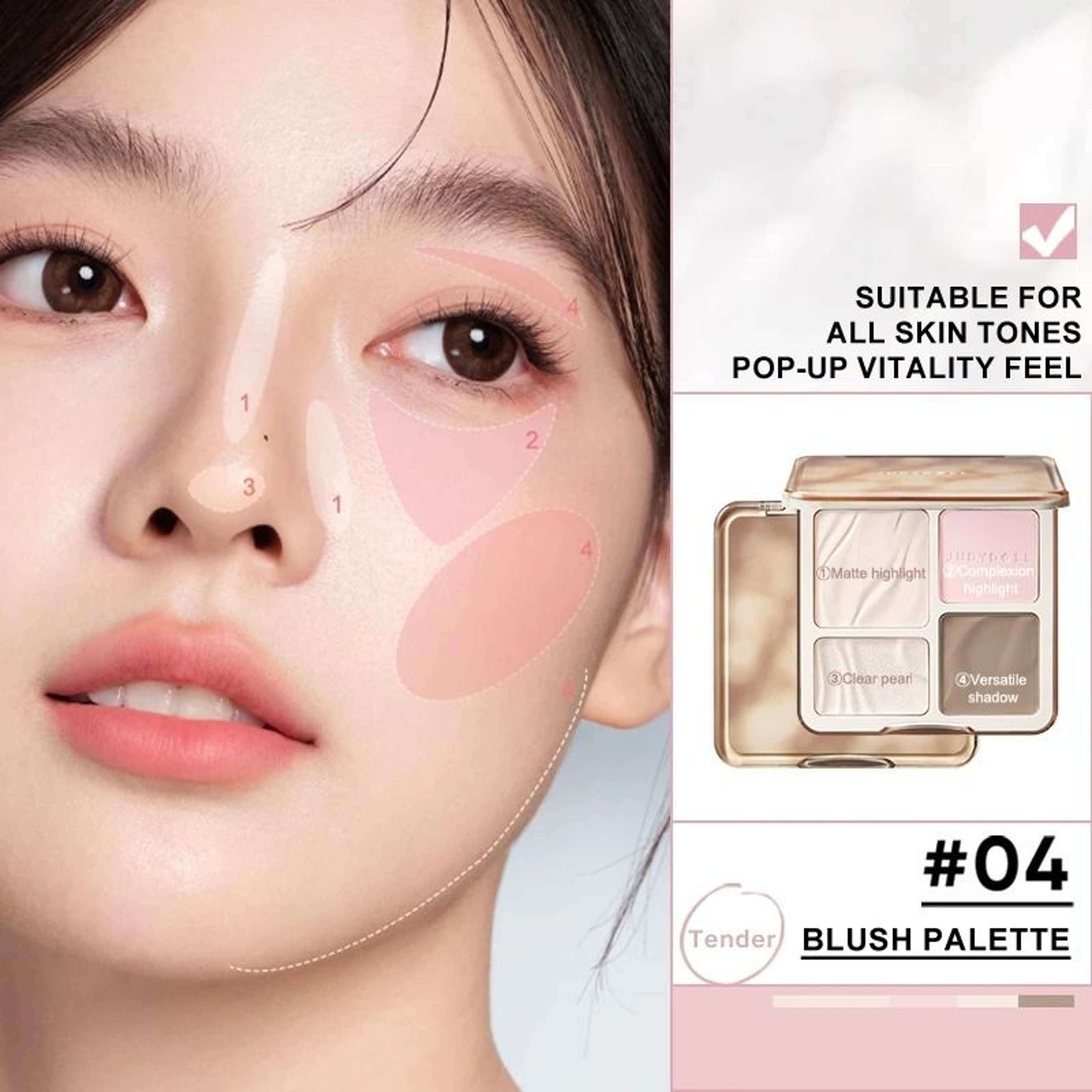 Natural Finish Highlighter And Contour Palette 7