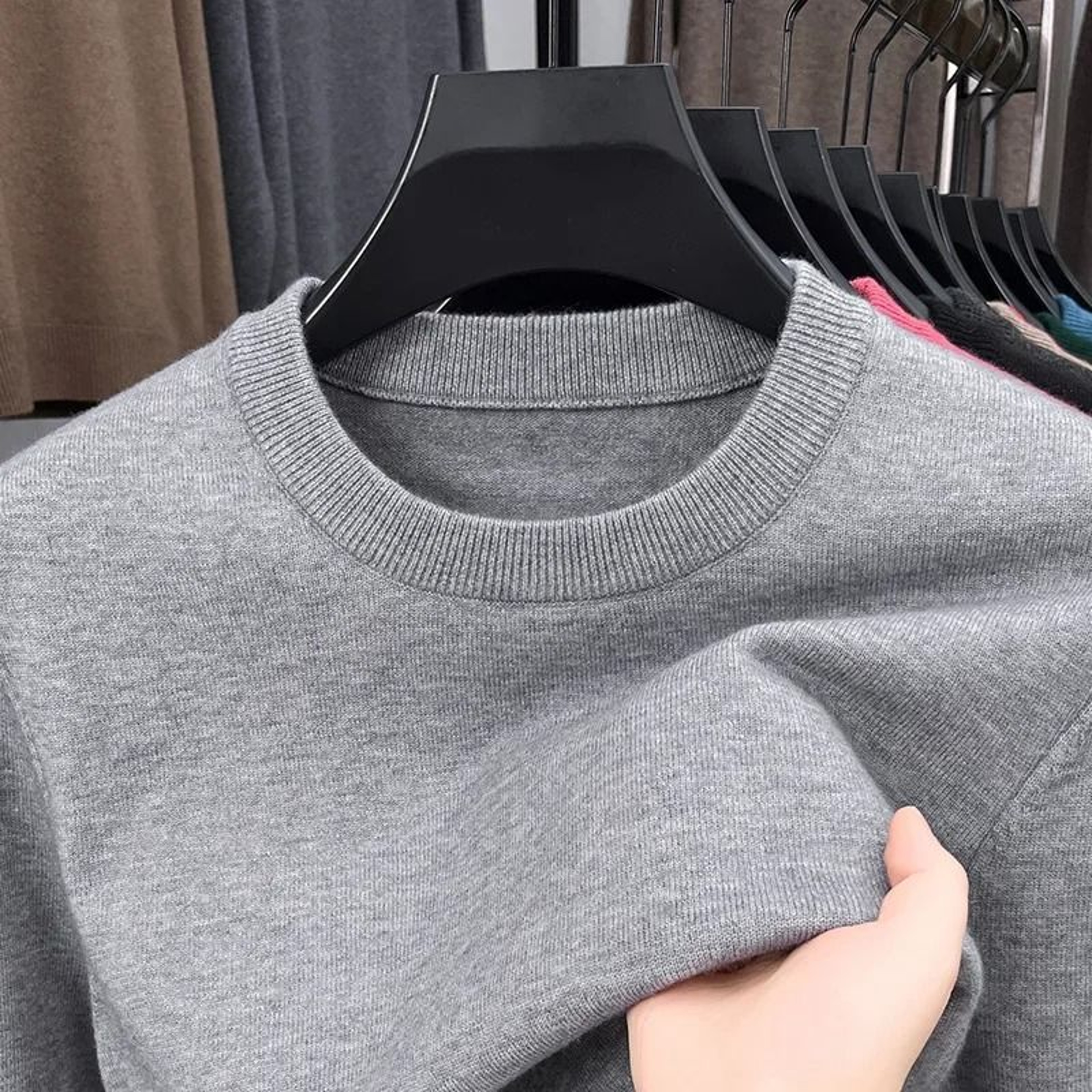 Mens Diamond Pattern Knit Sweater 1