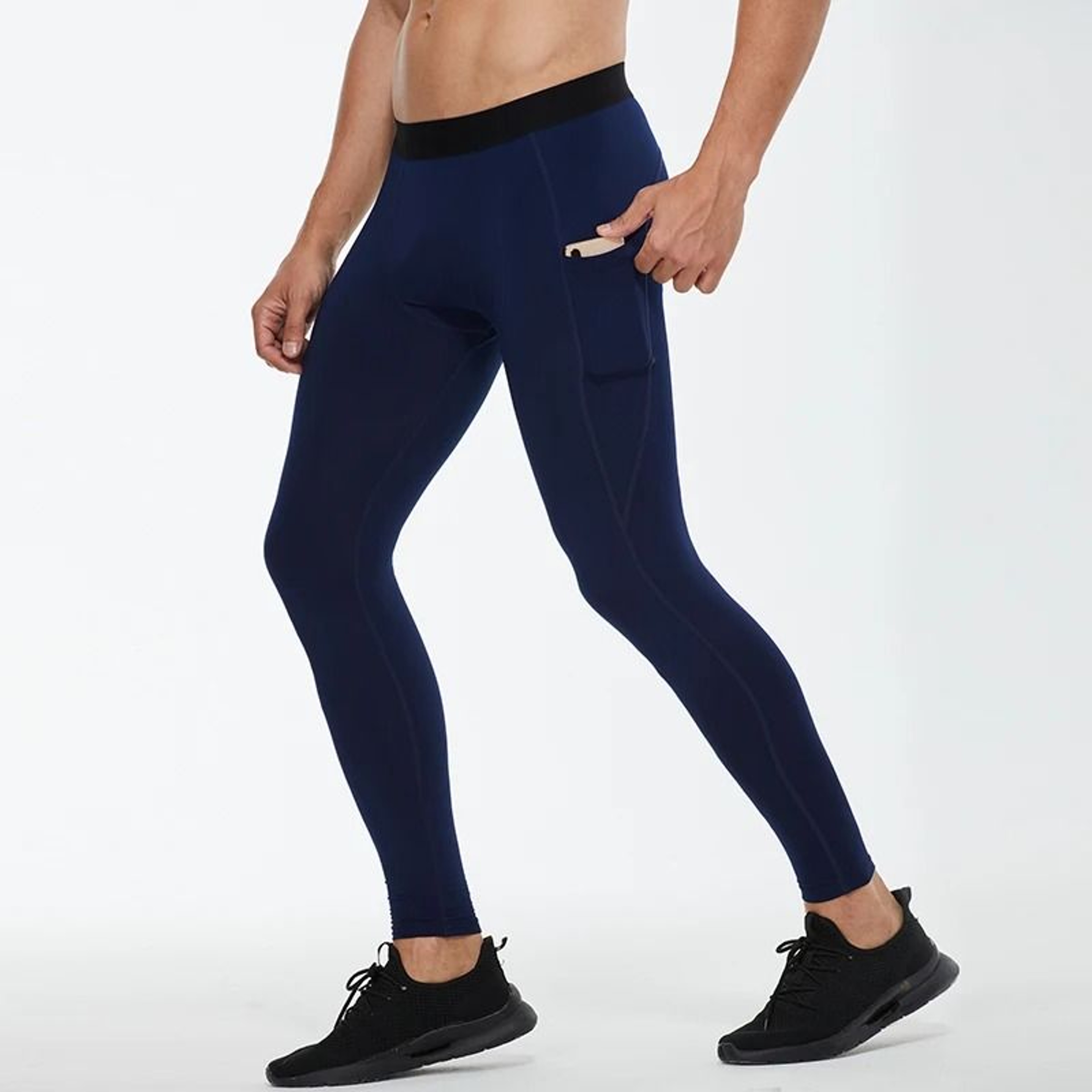 Mens Warm Compression Running Leggings For Winter Training 1