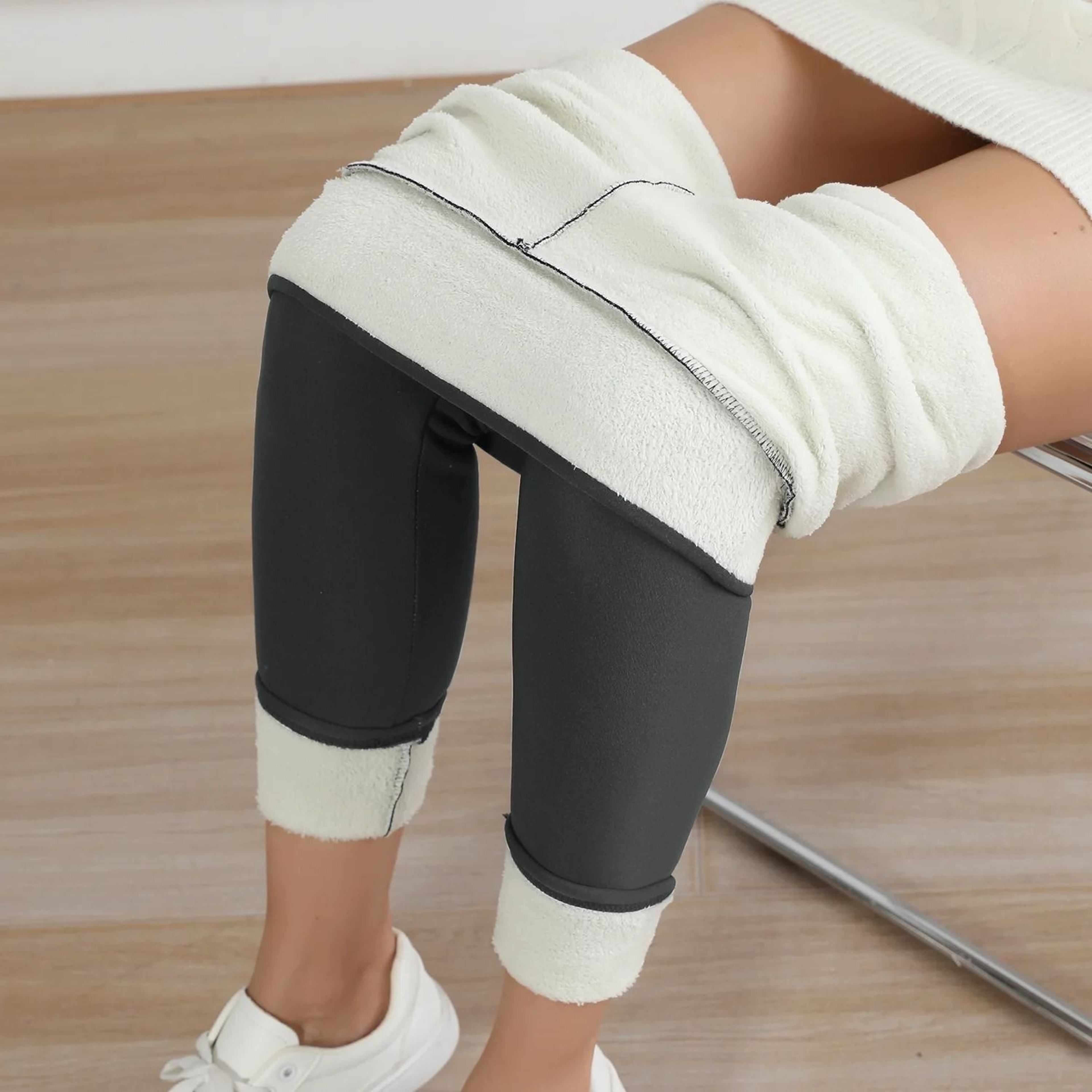 Womens Winter Fleece Lined Leggings High Waist Velvet Warm Tights 7