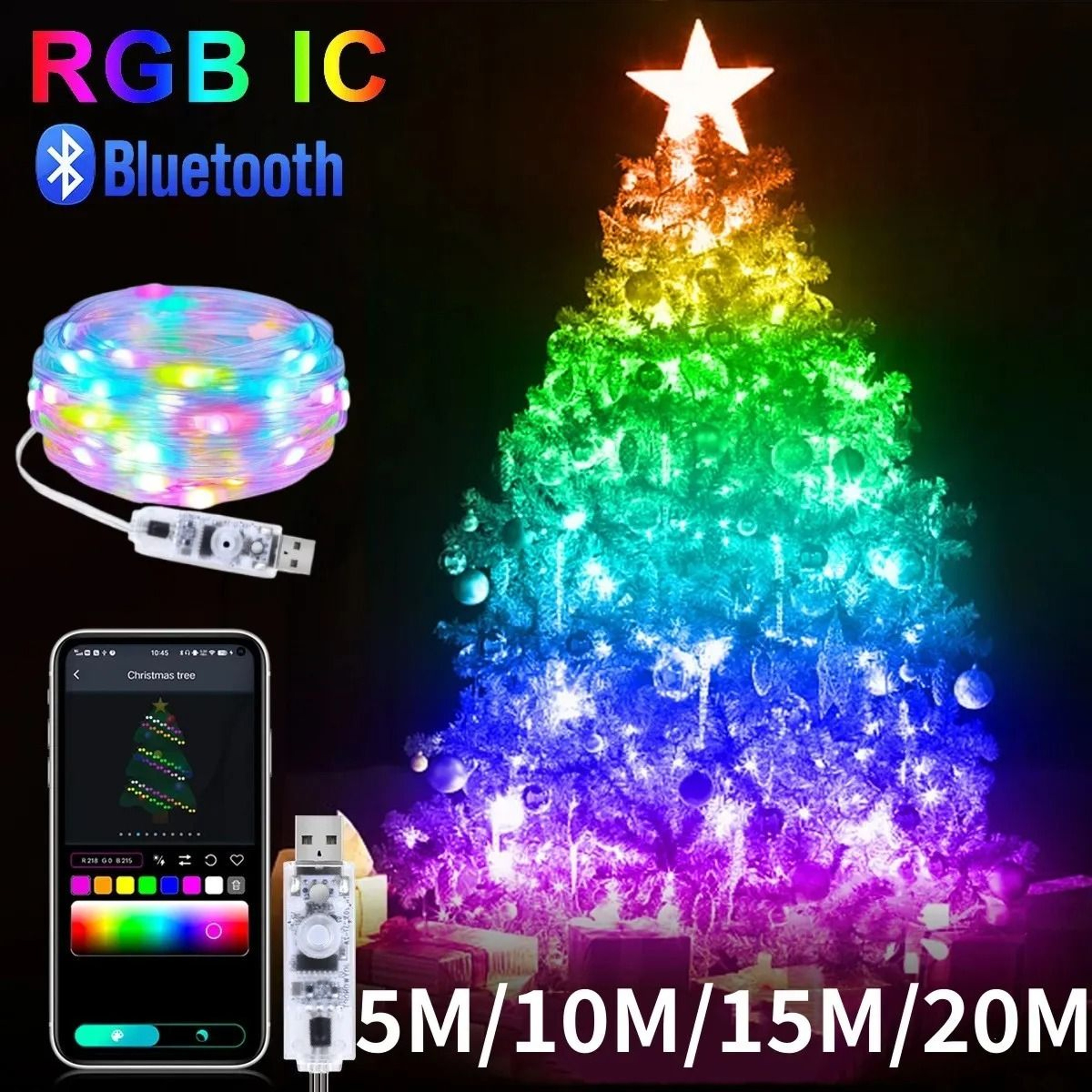 RGBIC LED String Light With Bluetooth App Control 0