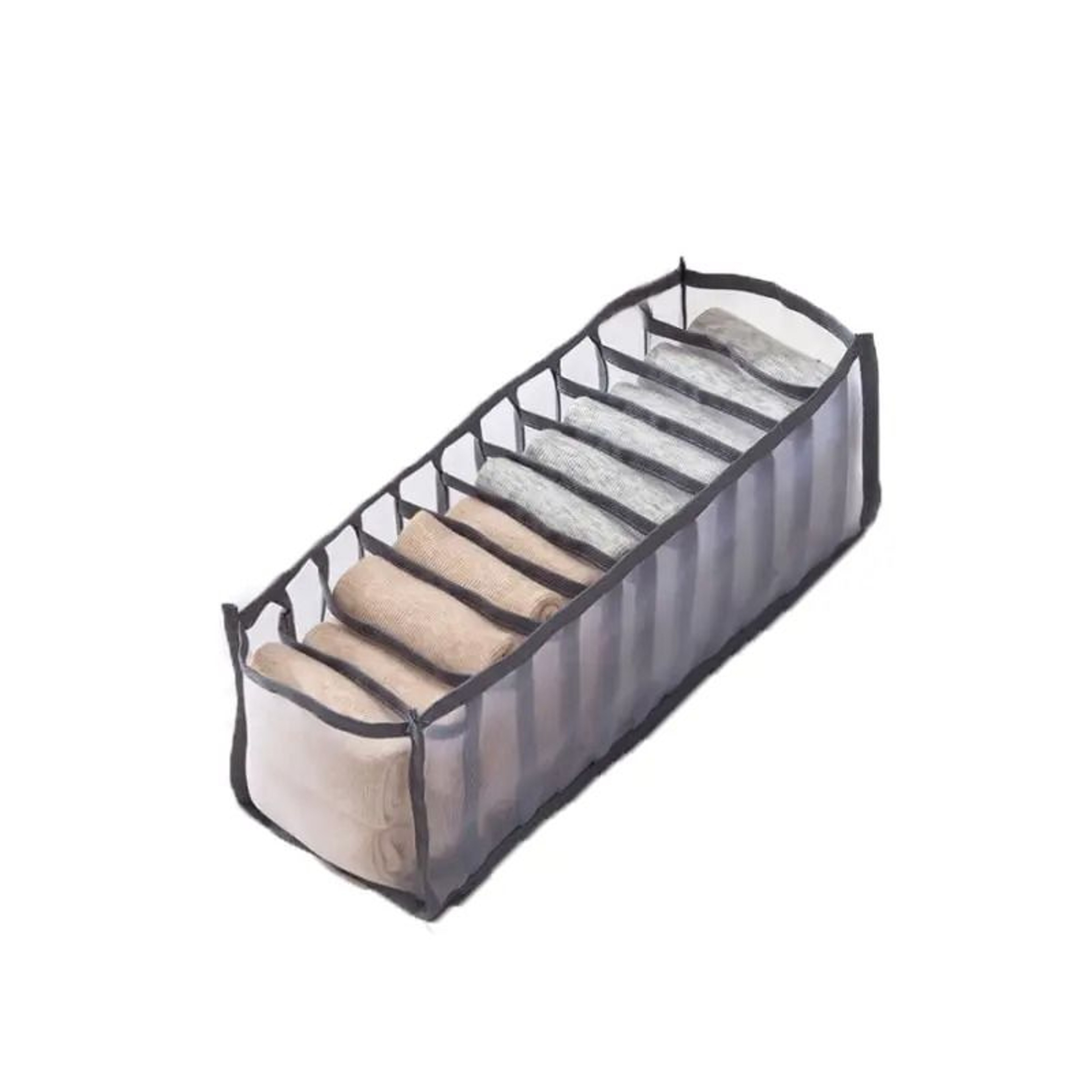11Compartment Foldable Nylon Mesh Underwear Storage Box For Closet And Drawer Organization 7