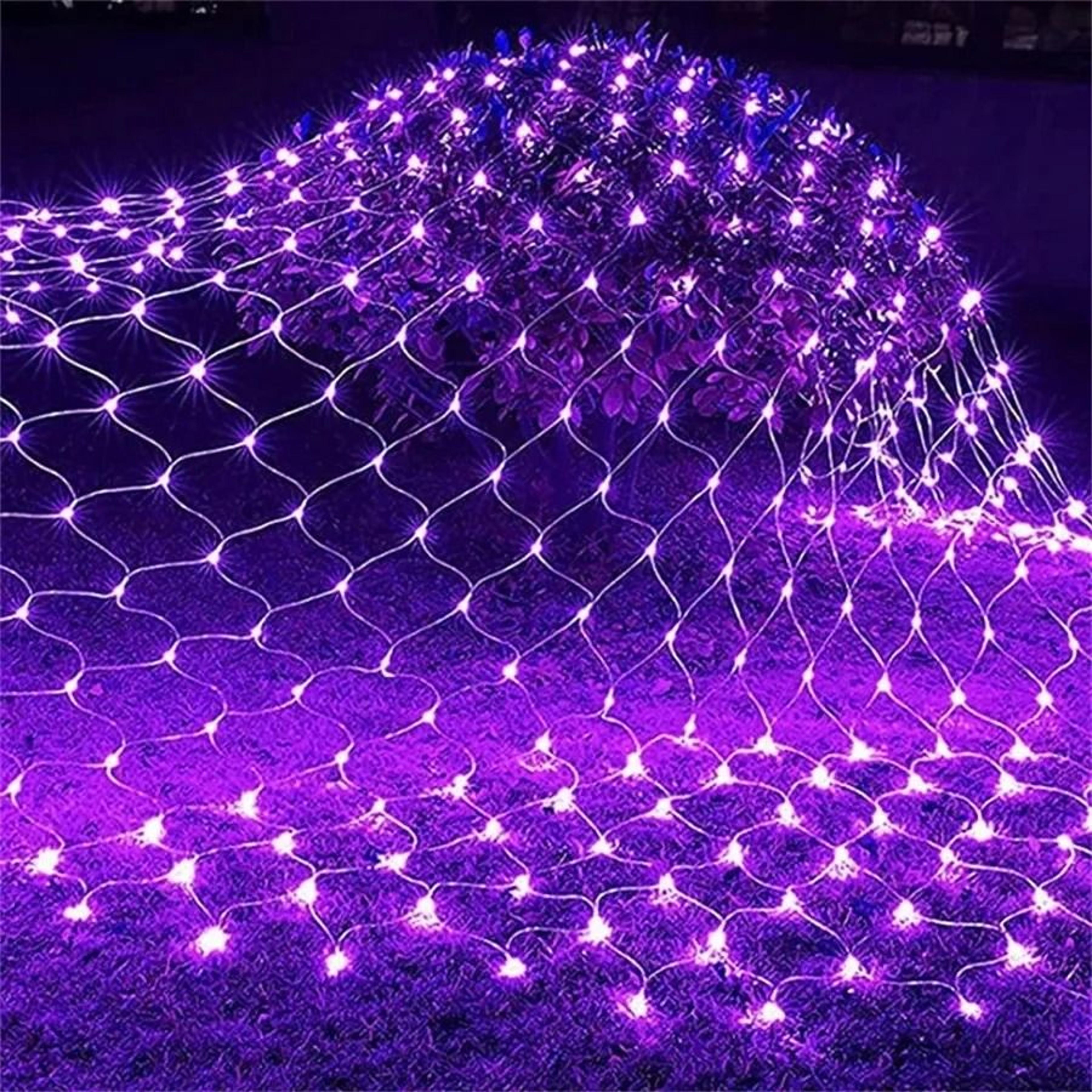 Halloween Purple LED Net Mesh Fairy Light Curtain For Home Wedding And Party Decoration 0