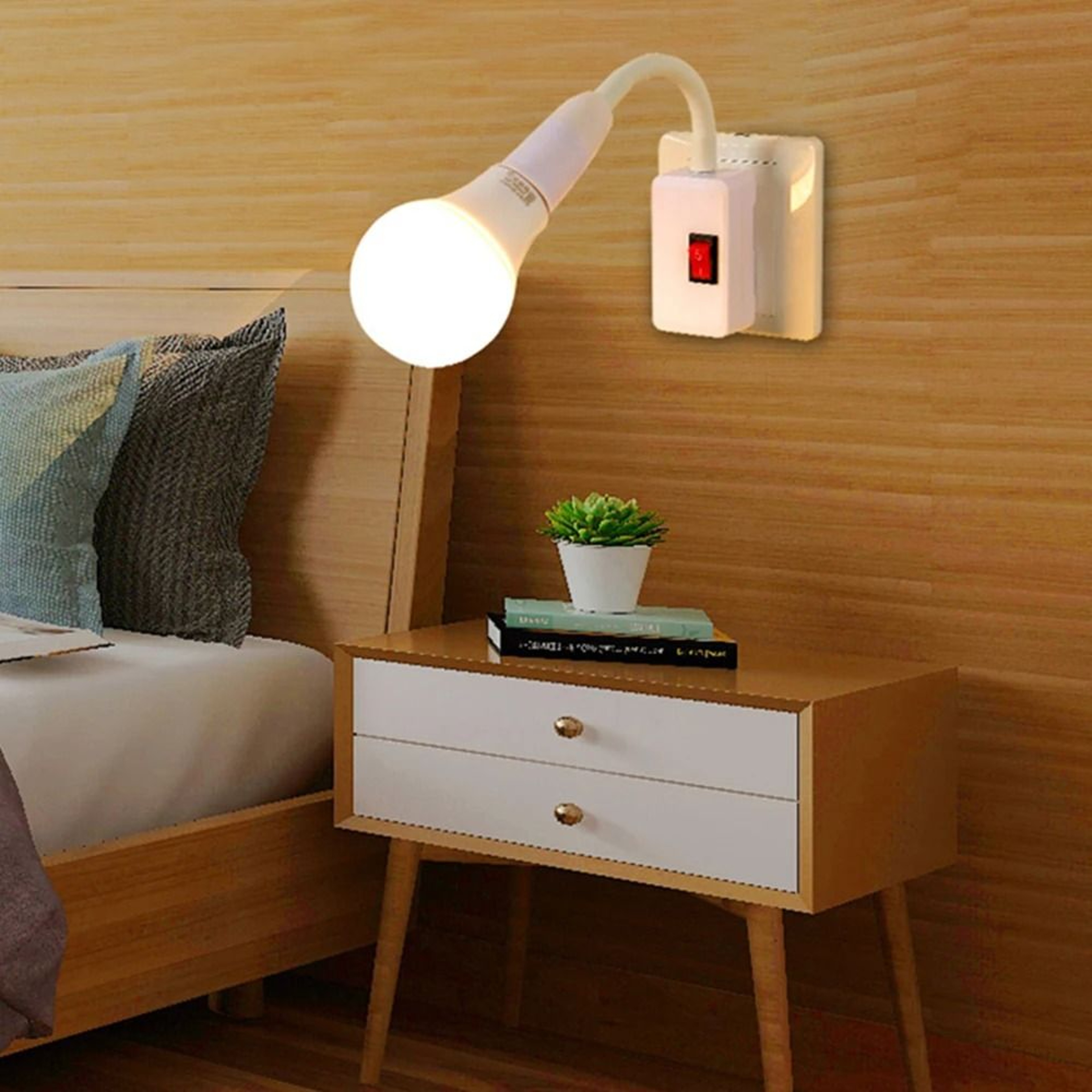Direct Plug In Rotary Lamp Holder With Switch For E27 Bulb Socket 3
