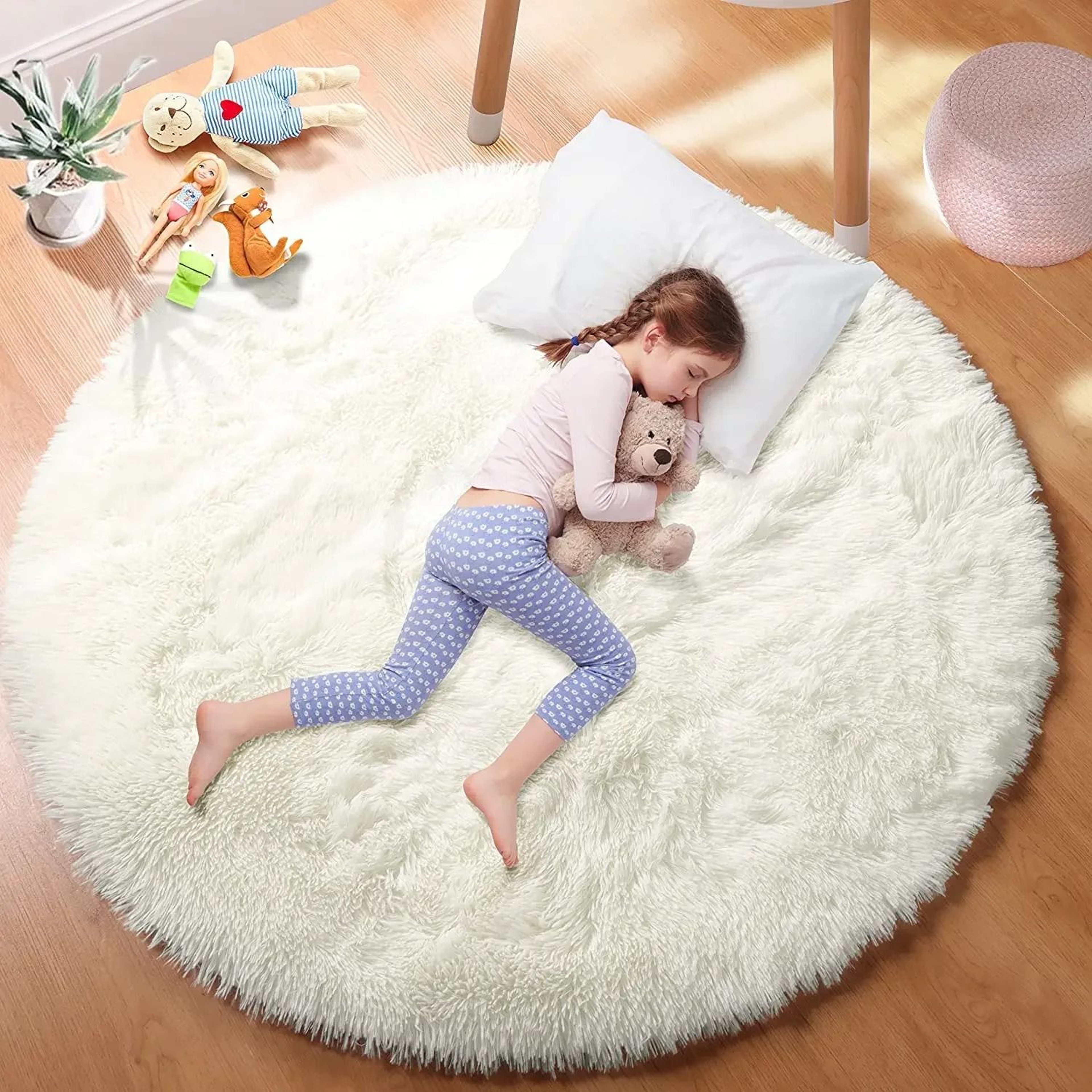 Super Soft Plush Round Rug Mat For Bedroom And Living Room Decoration 1