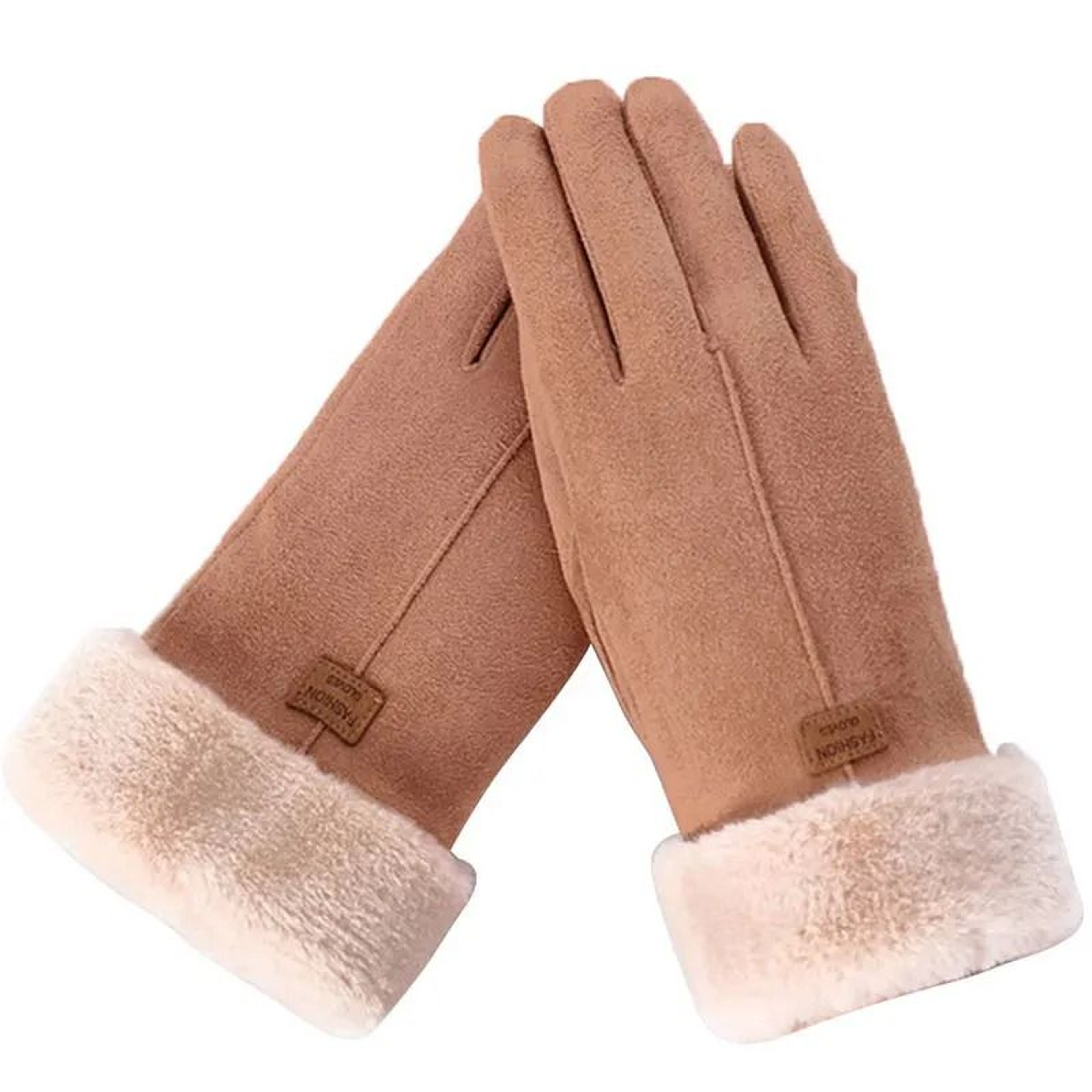 Women Winter Furry Warm Full Finger Mittens With Soft Lining And Outdoor Touchscreen Design 6