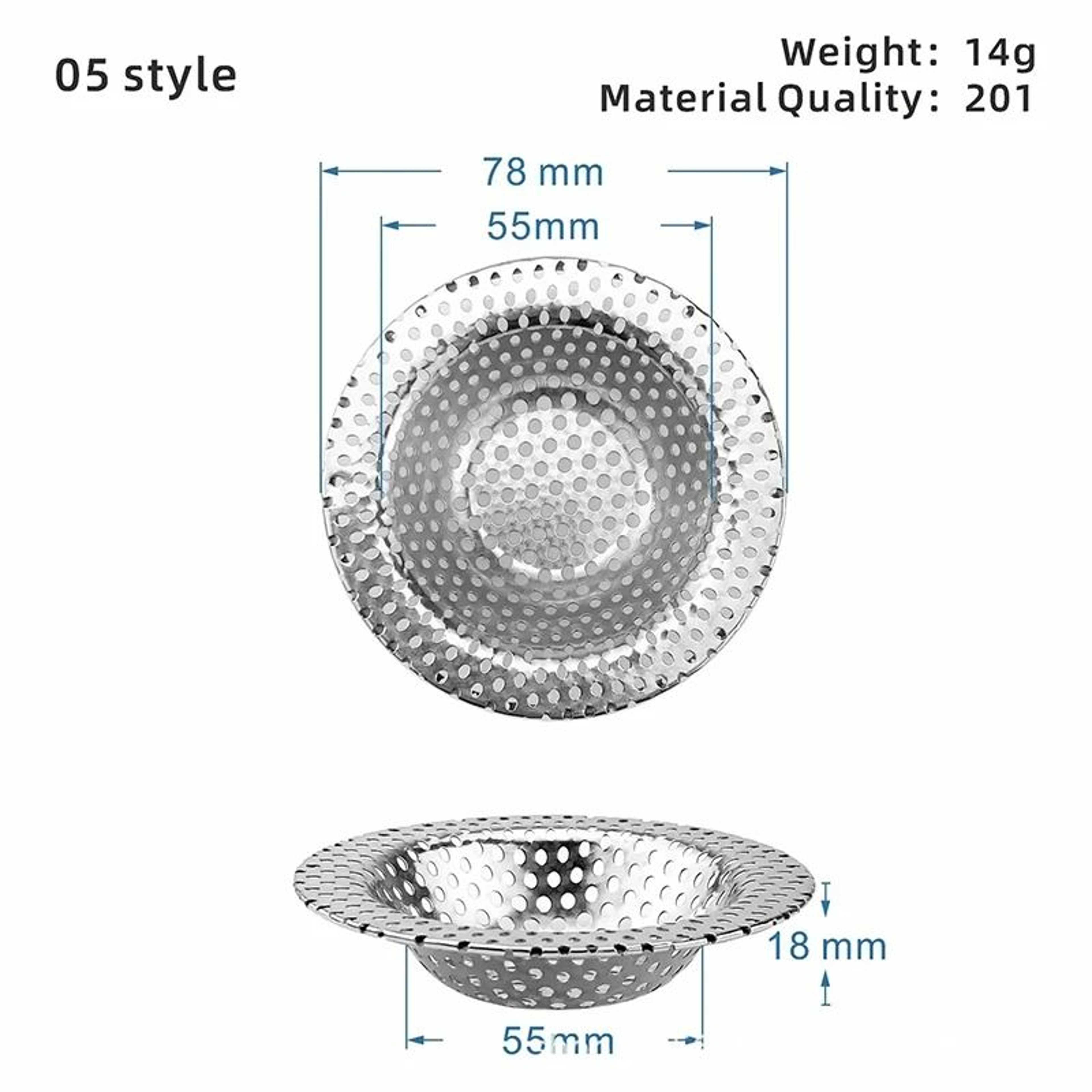 Stainless Steel Sink Strainer Filter For Kitchen And Bathroom Drains 19