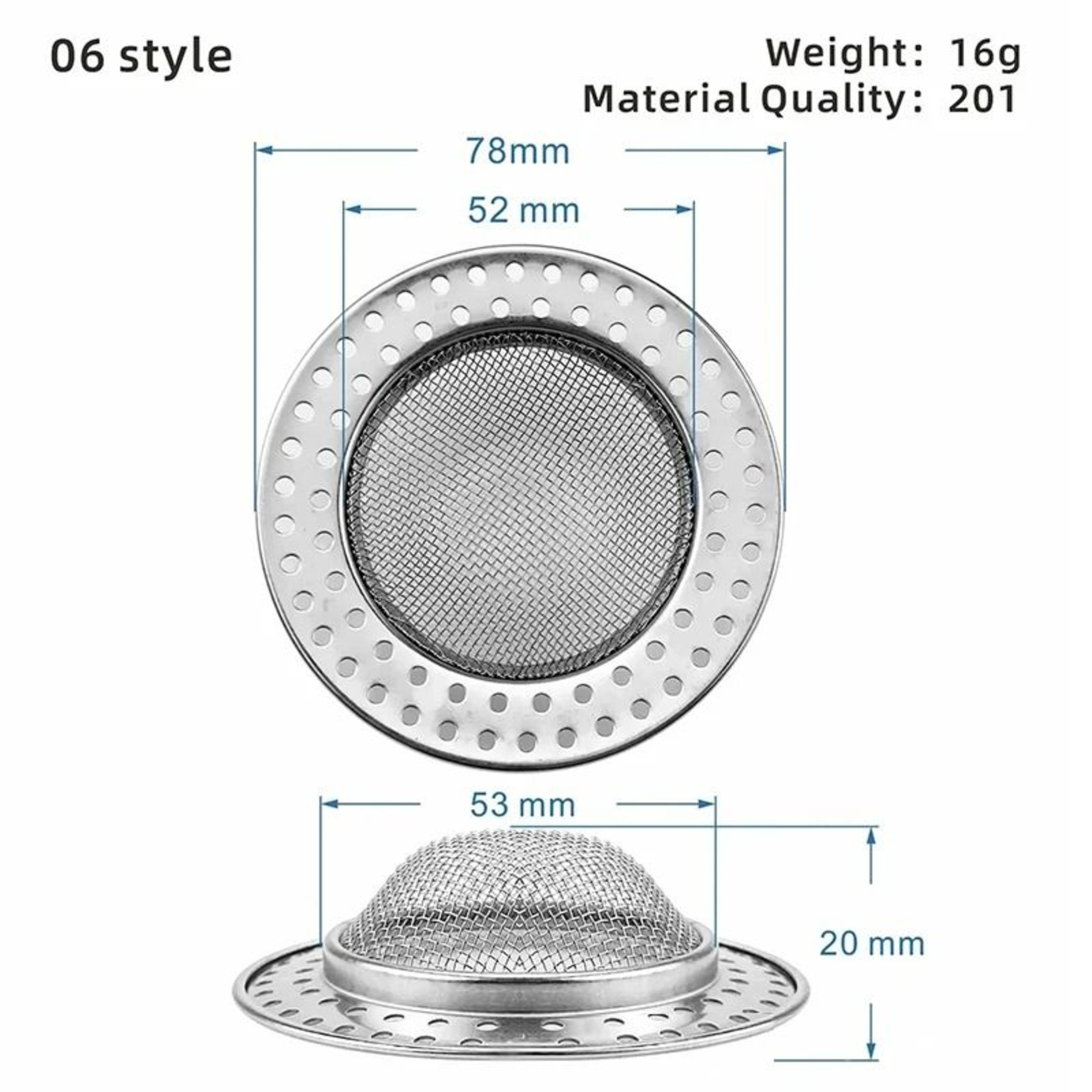 Stainless Steel Sink Strainer Filter For Kitchen And Bathroom Drains 20